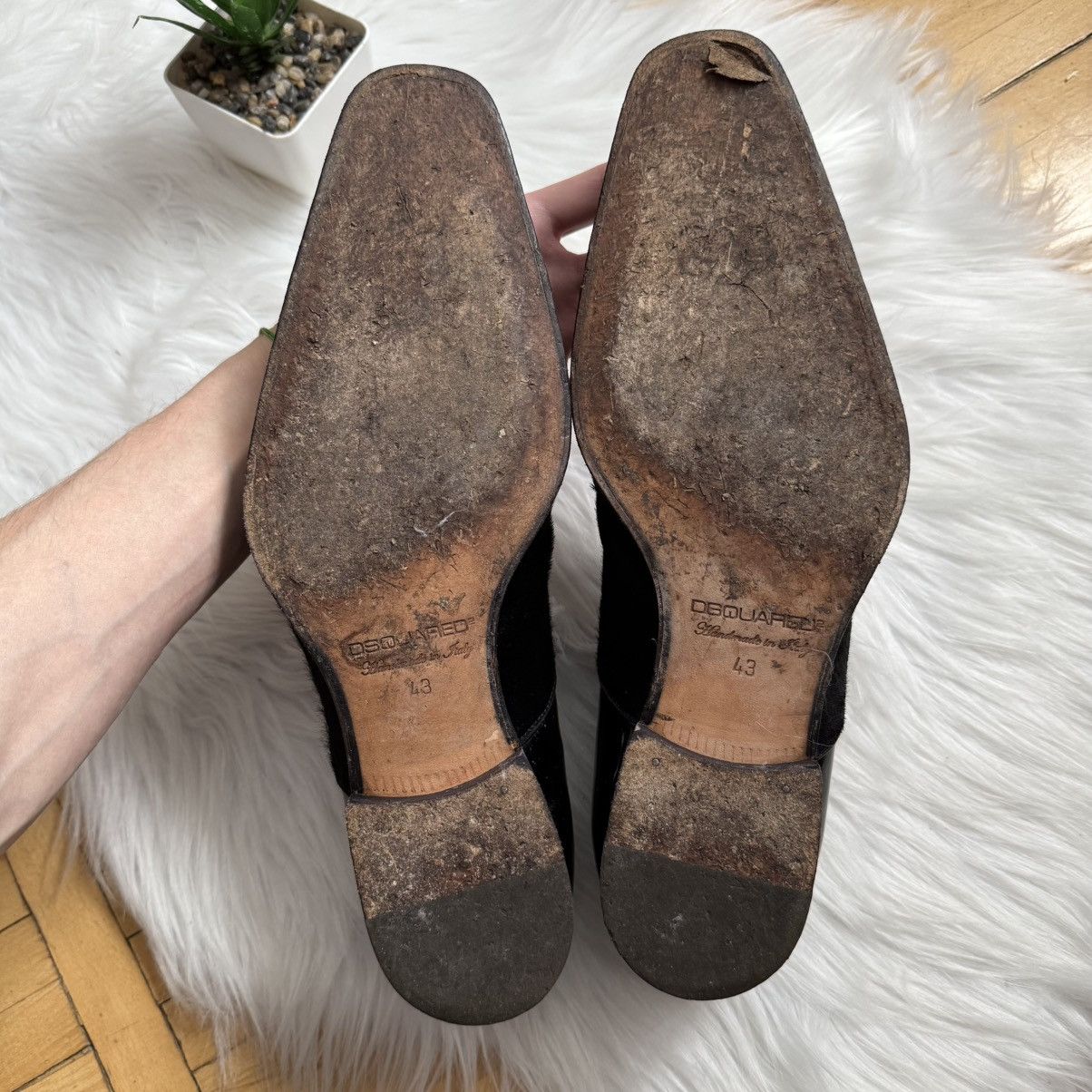 Dsquared2 📌 RARE Vintage Dsquared2 Pony Hair Derby Shoes Leather Size US 10 / EU 43 - 17 Thumbnail