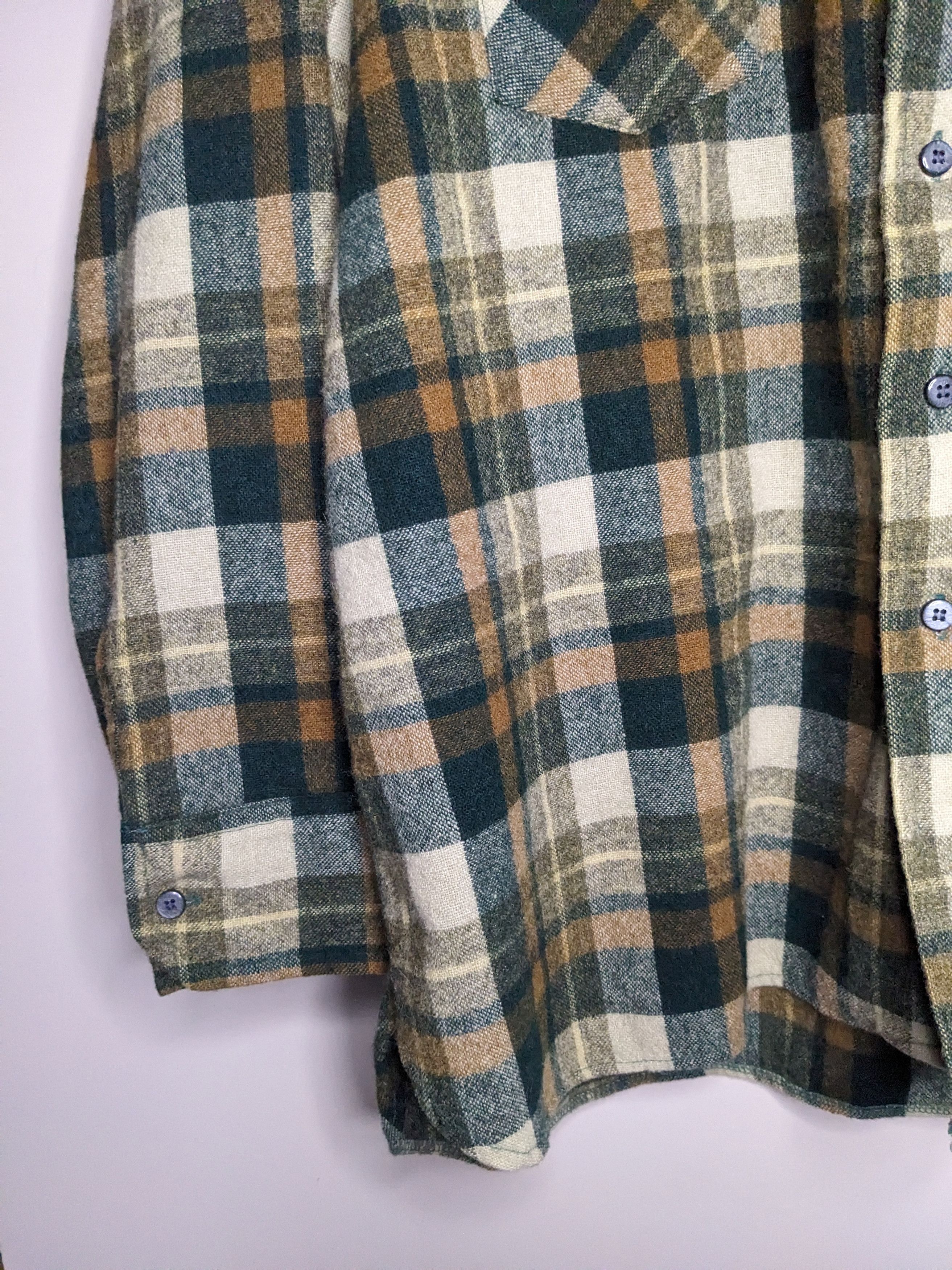 Vintage VTG 80s Tartan Plaid Flannel Shirt Wool XL Korea Workwear Size US XL / EU 56 / 4 - 4 Thumbnail