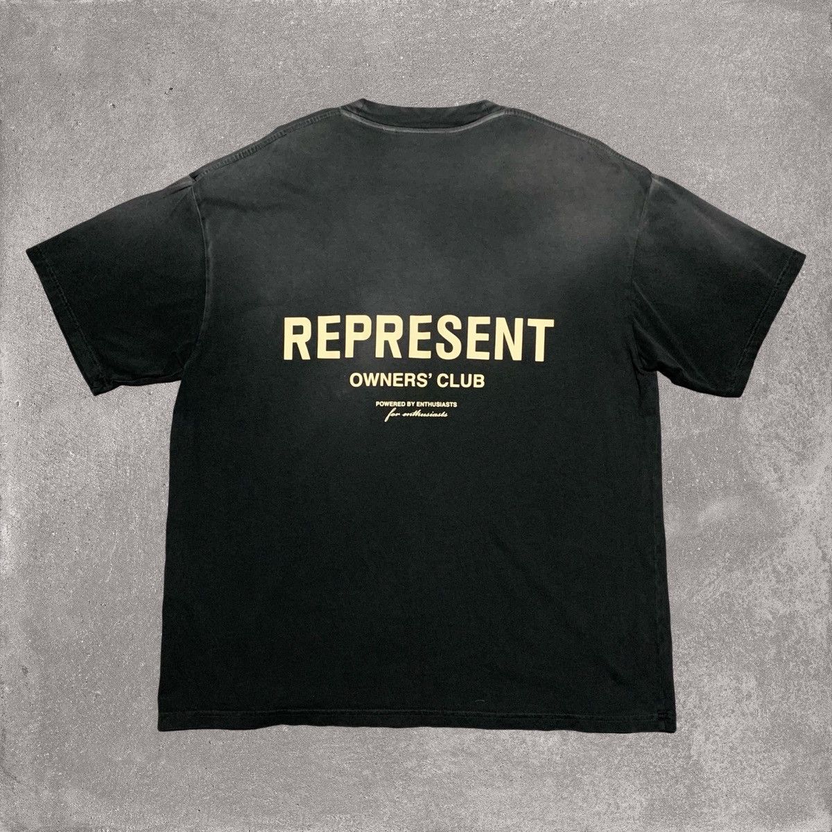 Represent Clo. Represent Large Owners Club Stained Black Tee | Grailed