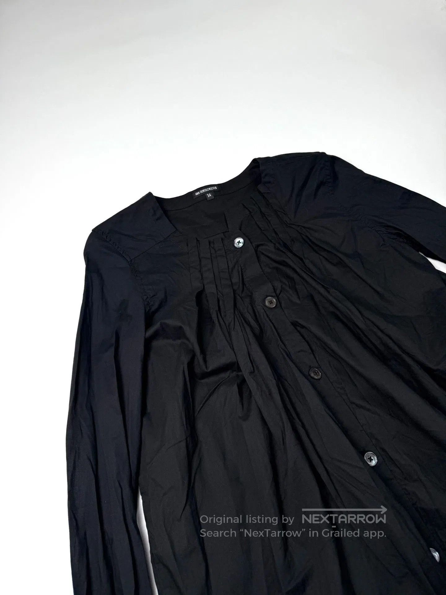 Ann Demeulemeester Ann Demeulemeester Black Pleated Shirt Dress. Size XXS / US 00 / IT 34 - 4 Thumbnail
