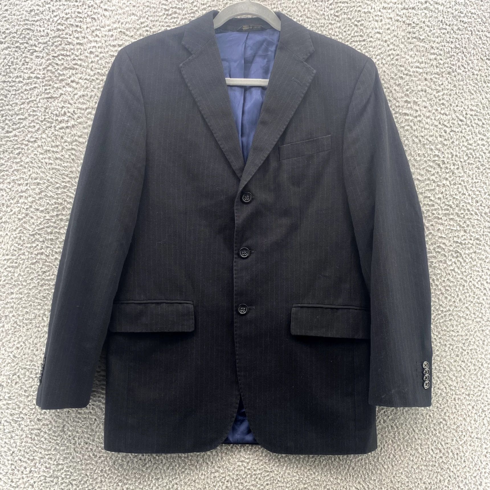 Banana Republic Banana Republic Blazer Mens 38R Black Pinstripe Notch Lapel Formal Business Casual Office Size 38R - 2 Thumbnail