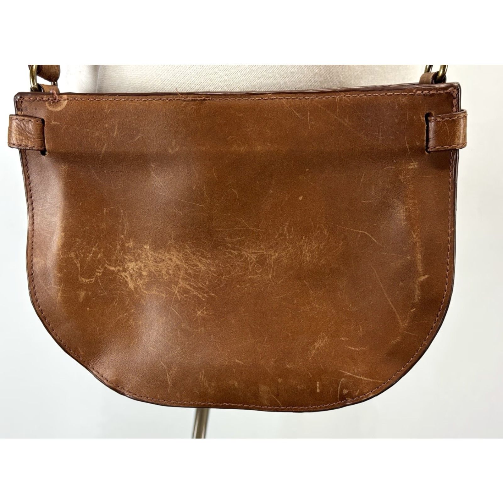 Vintage ABLE Cecilia Crossbody Purse Bag Brown Leather Adjustable READ Size ONE SIZE - 4 Thumbnail