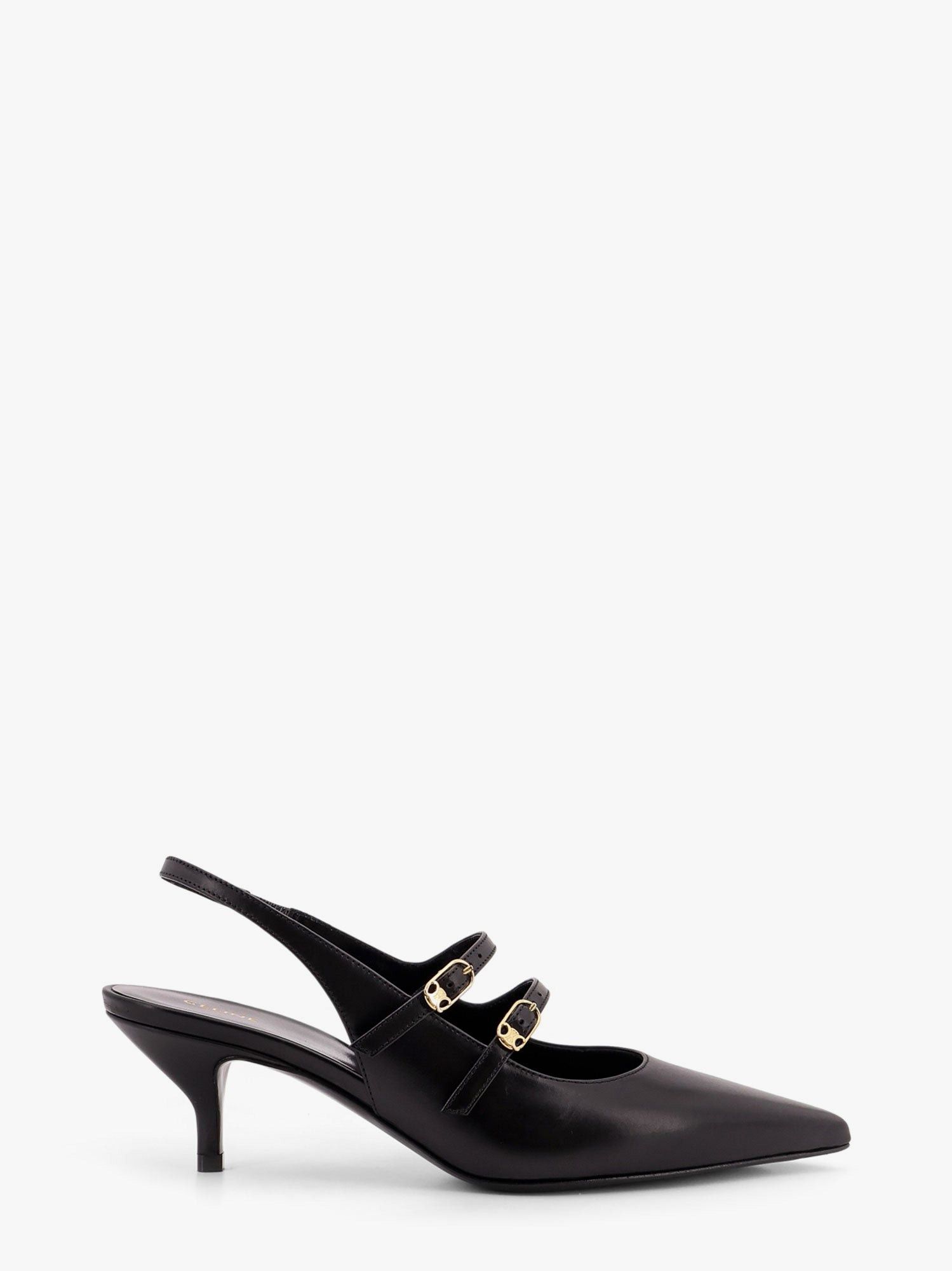 Celine Judy Leather Double Strap Mary Jane Slingback It 38 Shoes, Women's