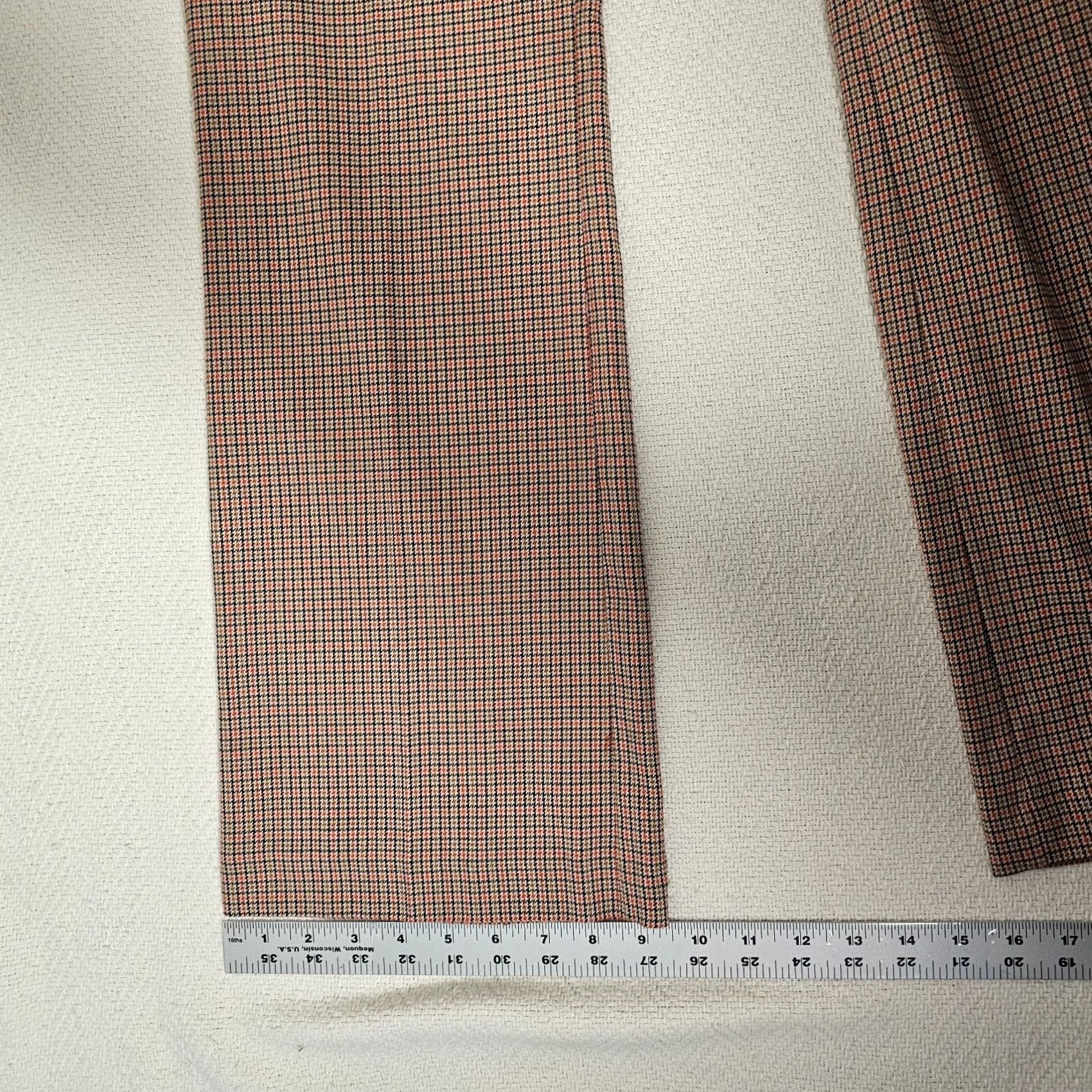 Vince Camuto Vince Camuto Dress Pants Women Houndstooth High Waist Straight Leg Beige Size 12 Regular Inseam 29 Beige Size 34" / US 12 / IT 48 - 7 Thumbnail
