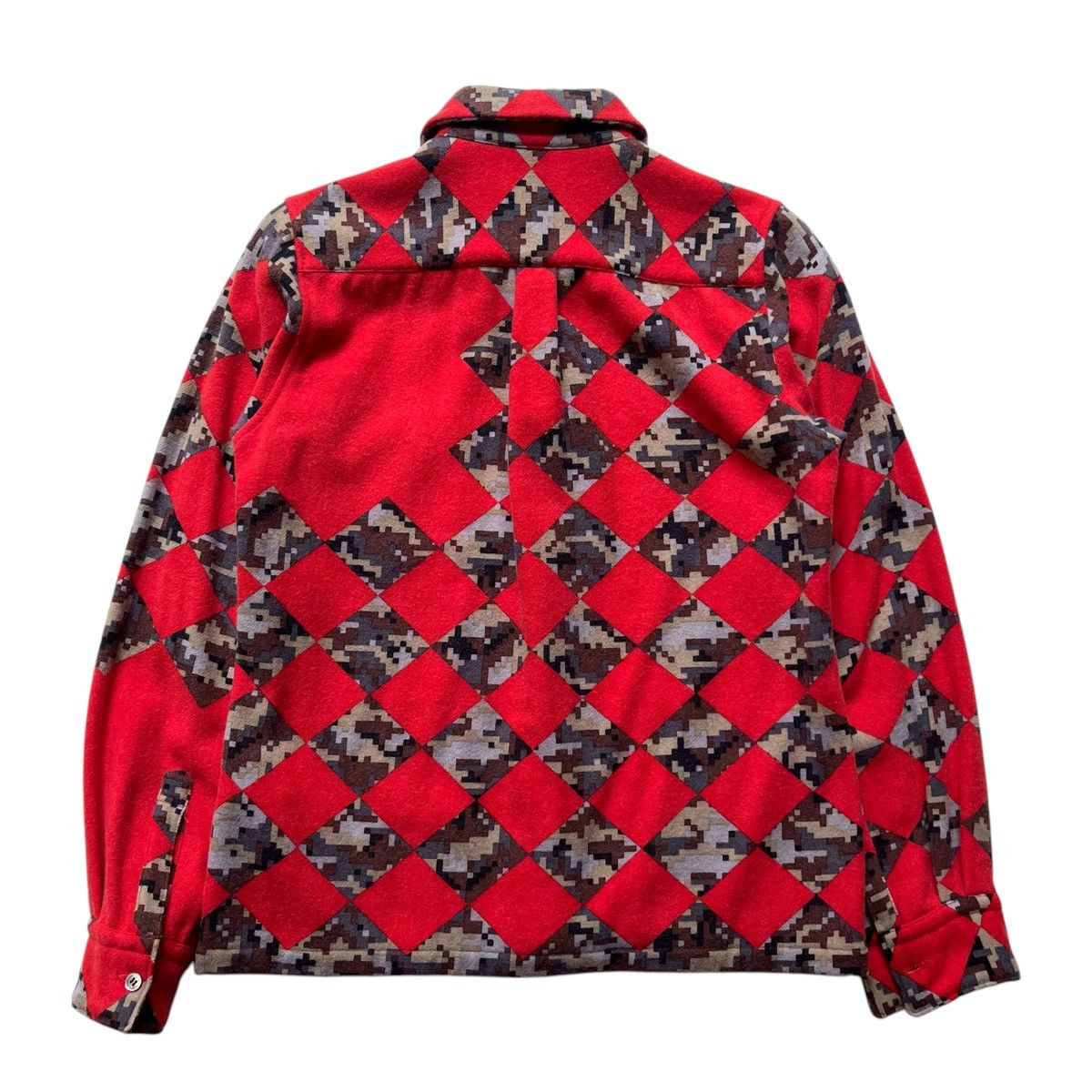 Comme des Garcons × Comme des Garcons Homme × Comme des Garcons Homme Deux AW03 Comme des Garcons Check Pixel Red Wool Shirt Size US S / EU 44-46 / 1 - 12 Thumbnail
