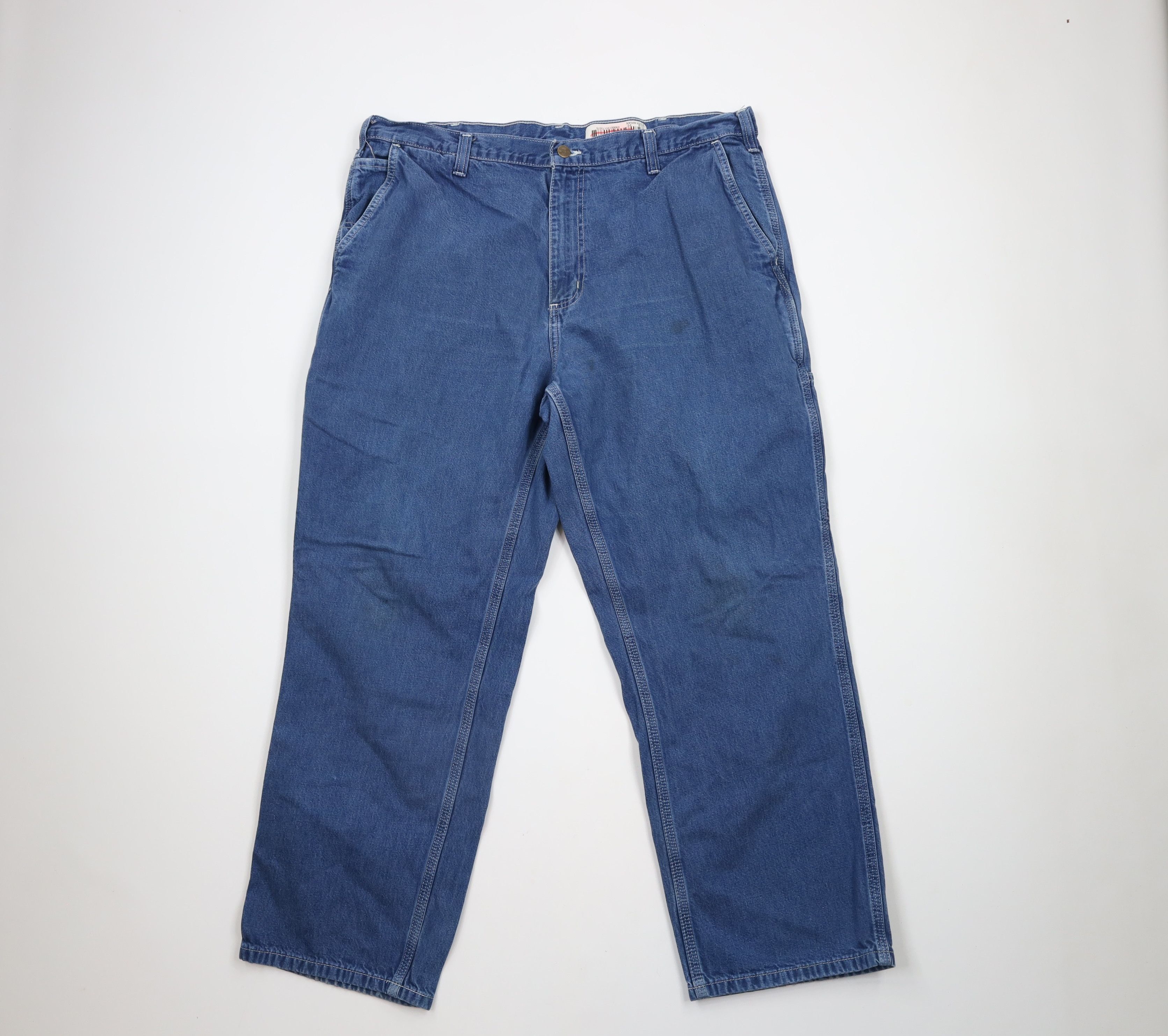 Carhartt × Vintage Vintage Carhartt Spell Out Wide Leg Dungaree Denim Jeans Size US 40 / EU 56 - 1 Thumbnail