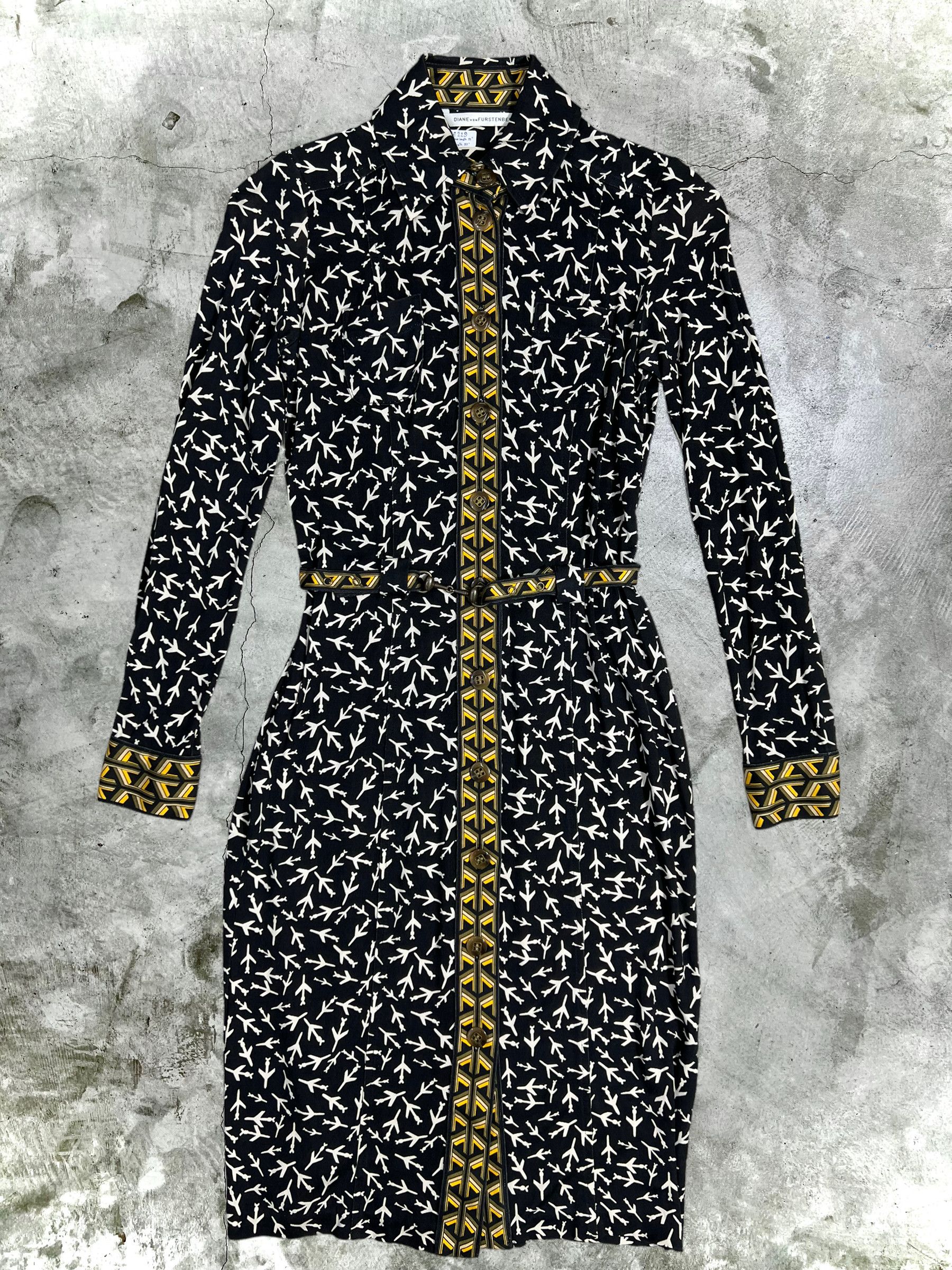 Diane von Furstenberg Diane von Furstenberg Printed Dress With Belt (0) GTMPT229 Size XS / US 0-2 / IT 36-38 - 1 Thumbnail