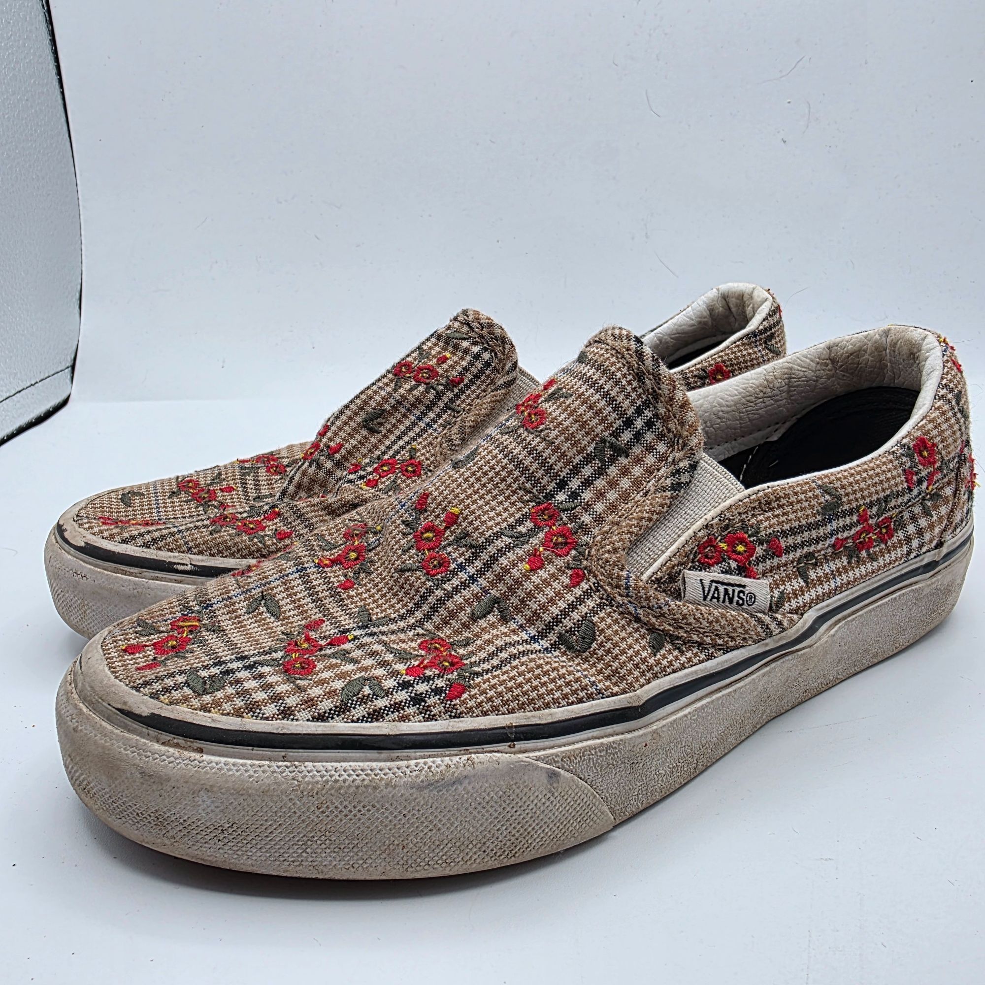 Vans Vans Classic Glen Plaid Floral Women Size 5 Slip On Shoes Ca Size US 5 / IT 35 - 4 Thumbnail