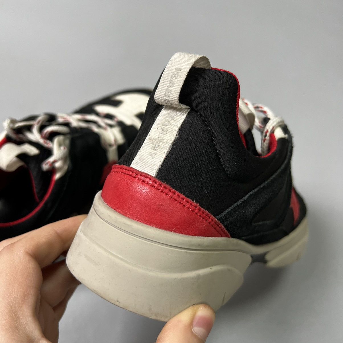 Isabel Marant Isabel Marant “Kindsay” sneakers Black Red Luxury Size US 8 / IT 38 - 13 Thumbnail