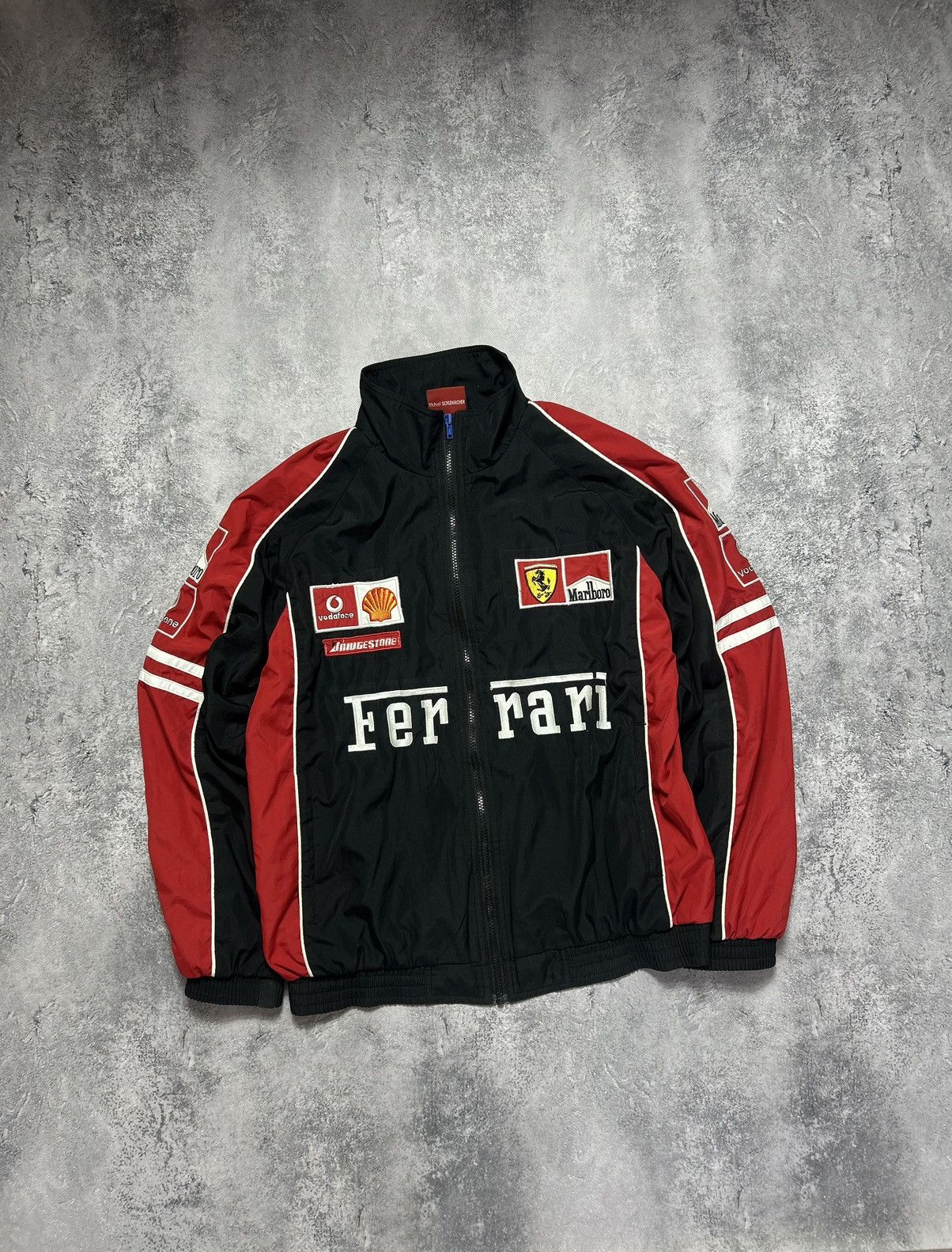 Pre-owned Ferrari X Marlboro Vintage Jacket Ferrari 1996 Racing Marlboro Big Logo Black