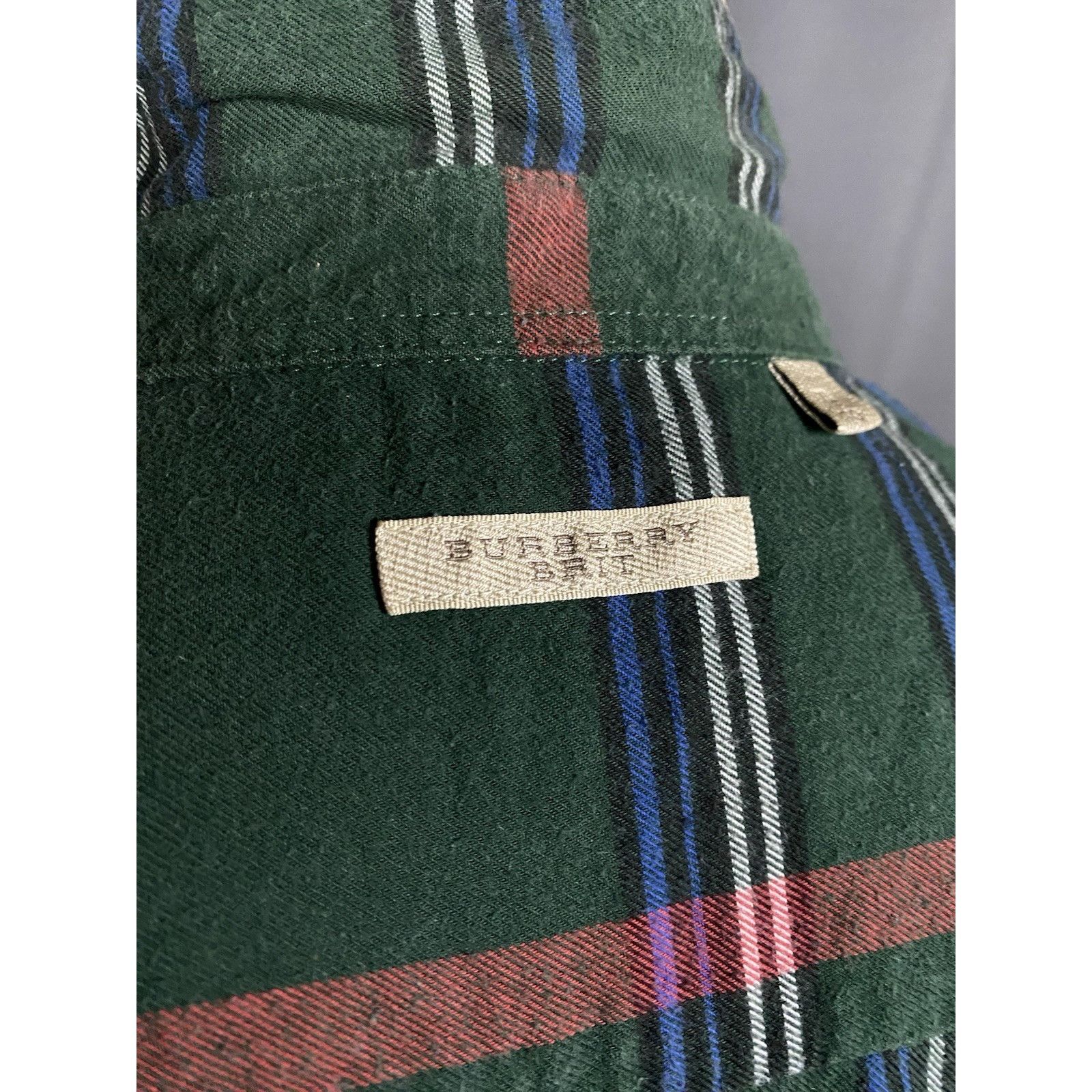 Burberry Burberry Brit Nova Check Men's Green Checked Longsleeve Flan Size US XL / EU 56 / 4 - 10 Thumbnail