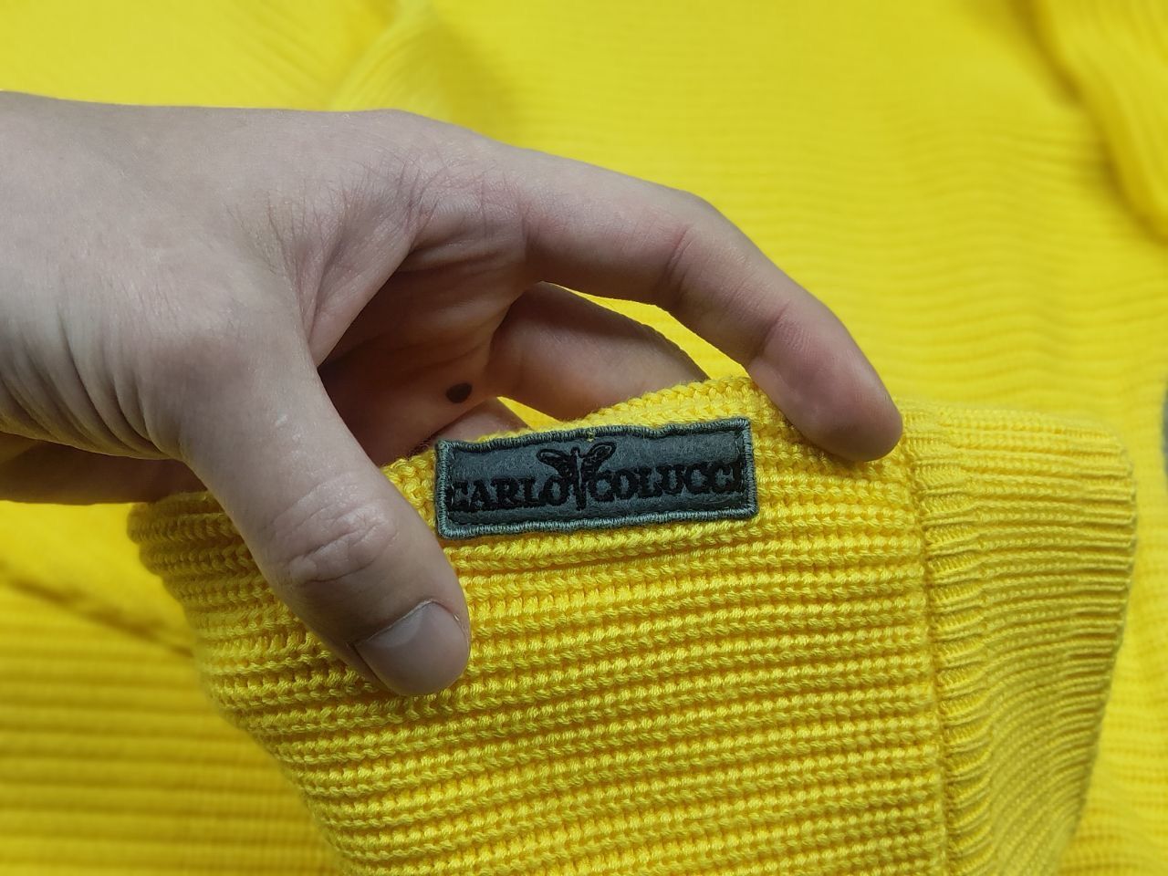Carlo Colucci Vintage 90's Carlo Colucci Logo Wool Yellow Knit Sweater Size US M / EU 48-50 / 2 - 13 Thumbnail