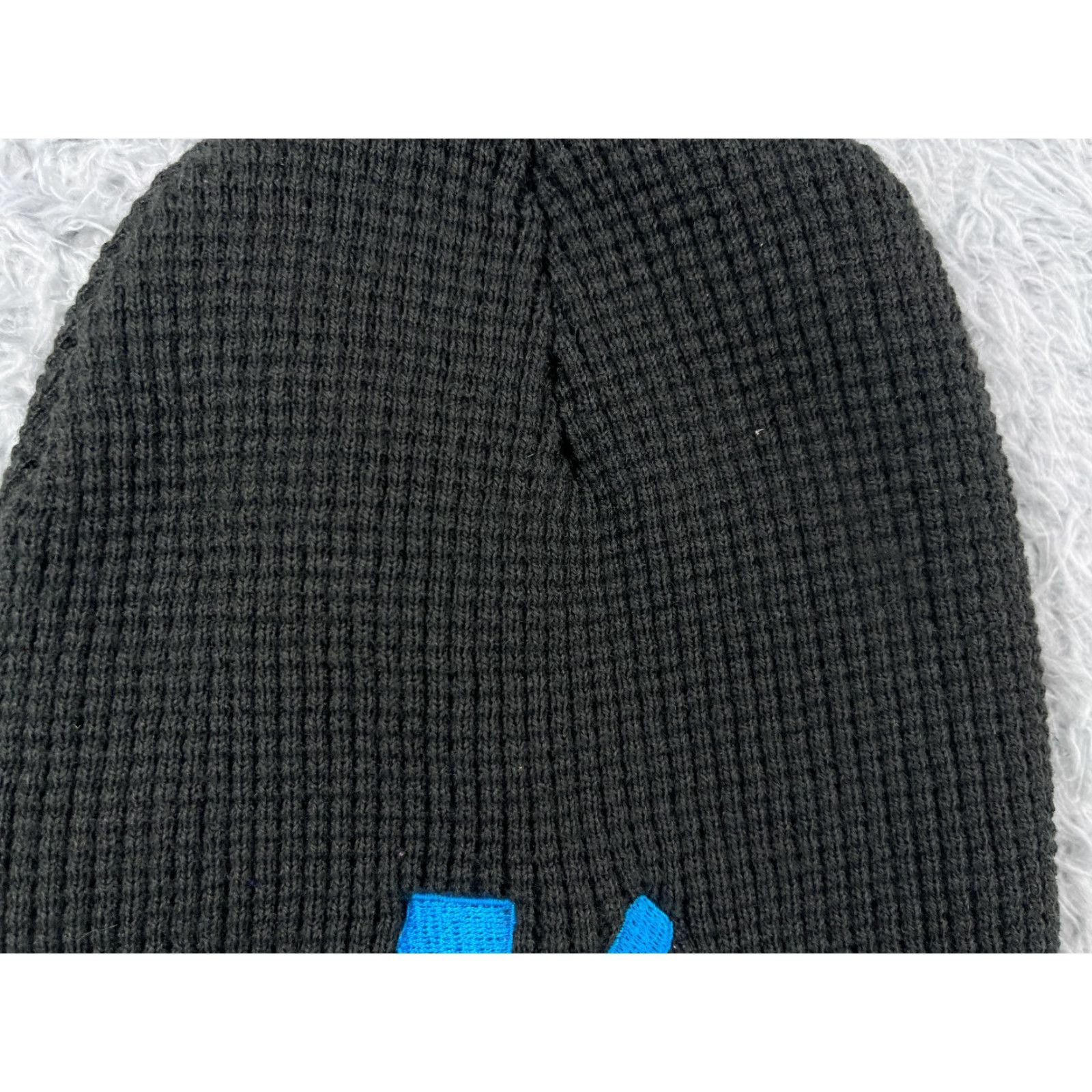 Vintage Otto Cali Paddler Beanie Toque Adult One Size Black Blue Waffle Knit 100% Acrylic Beanie Unisex Adults Hat Black Size ONE SIZE - 3 Thumbnail