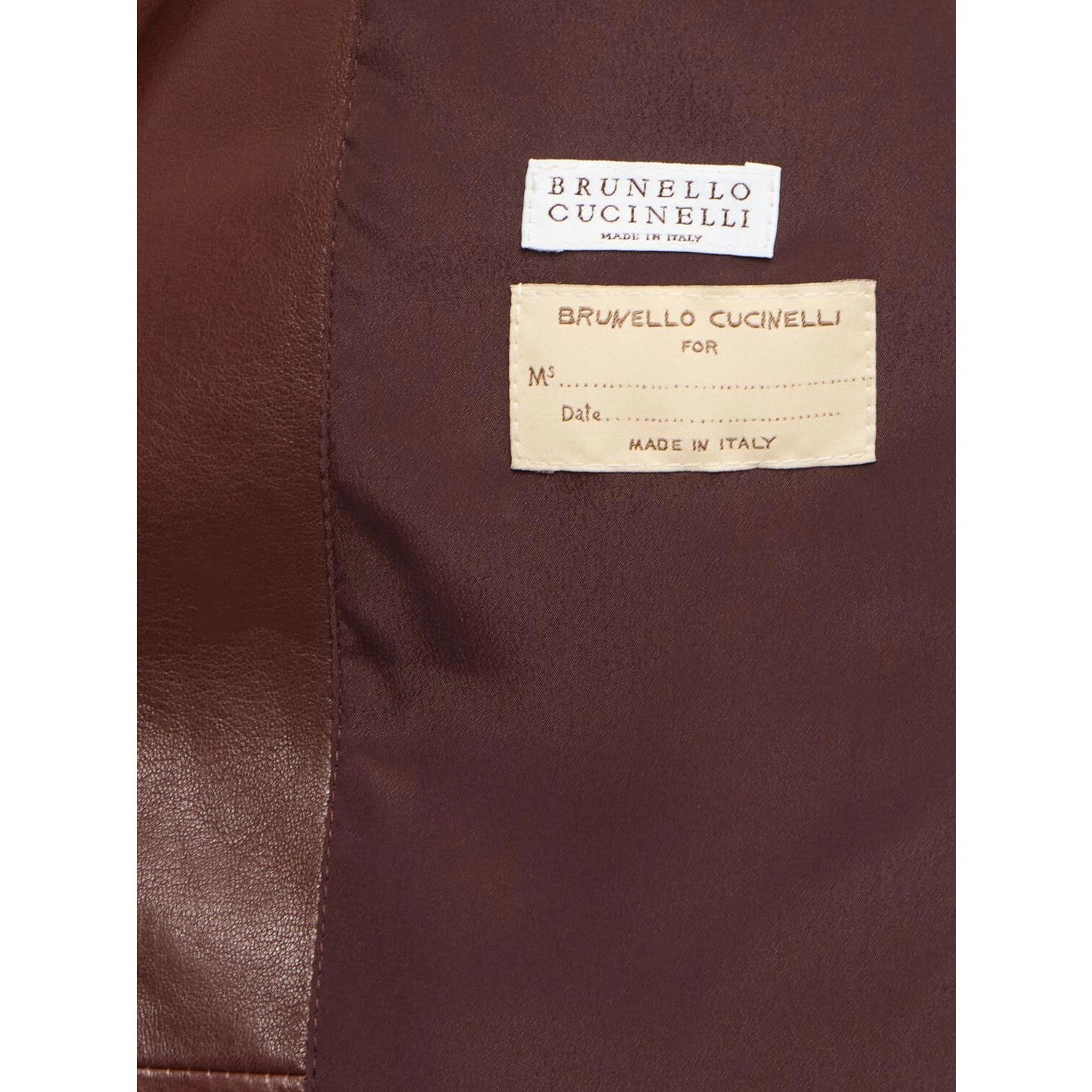 Brunello Cucinelli BRUNELLO CUCINELLI Bordeaux Leather Jacket New & Authentic ( Size S / US 4 / IT 40 - 3 Thumbnail