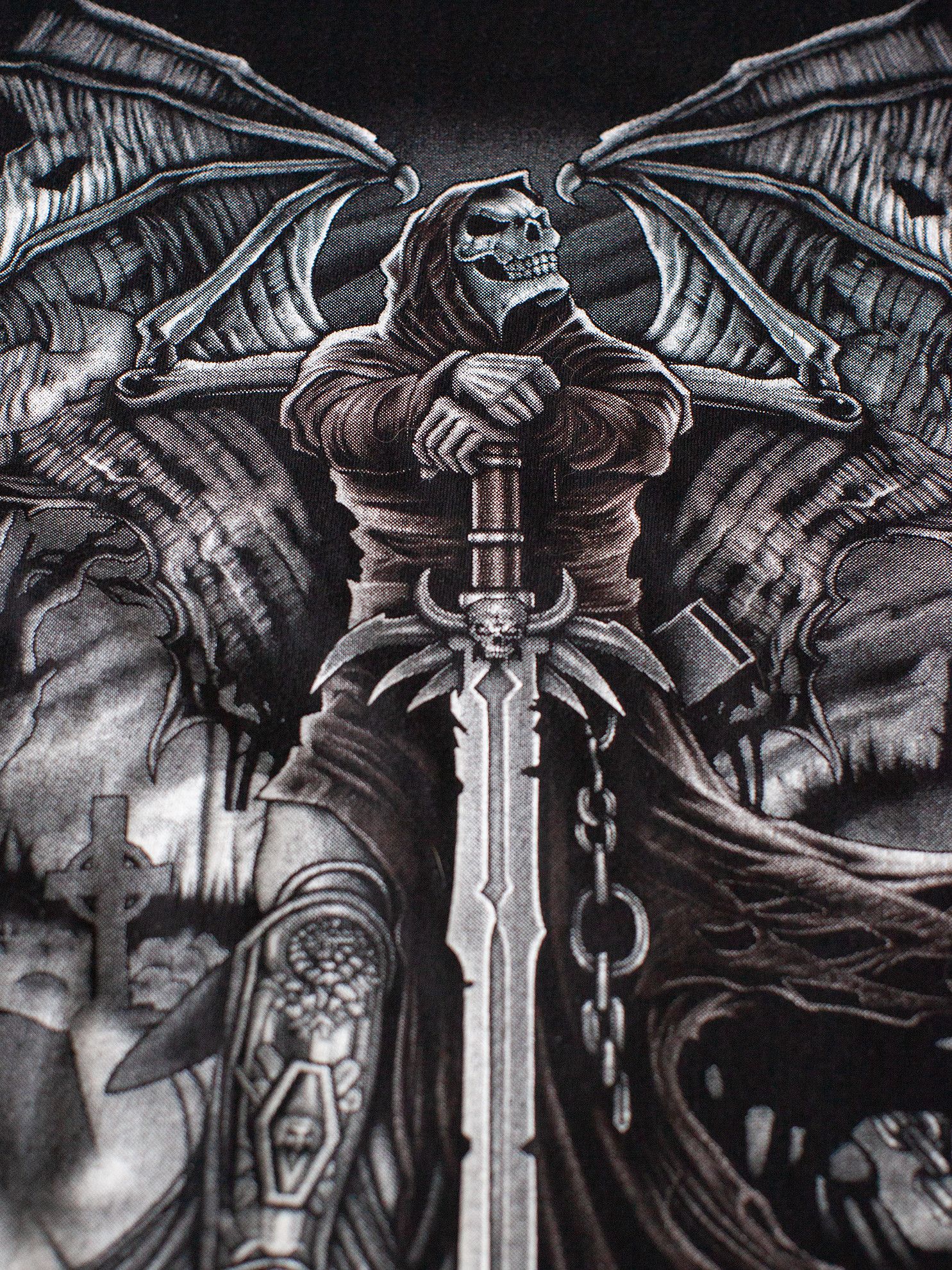 Vintage Vintage Mid 00s Skulls Horror Warrior Bones T-Shirt Size US M / EU 48-50 / 2 - 4 Thumbnail