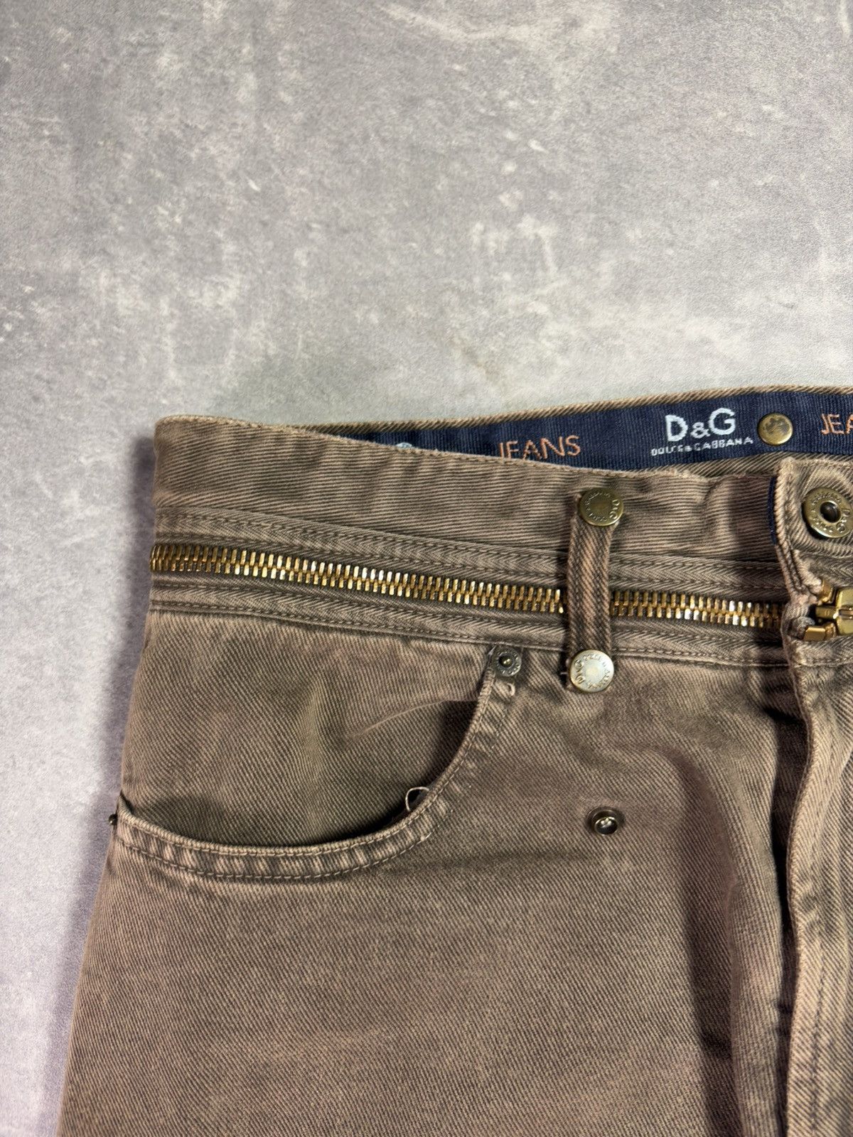 Dolce & Gabbana D&G Dolce & Gabbana Heavy Double Waisted Zipper Denim 33 Size US 33 - 6 Thumbnail