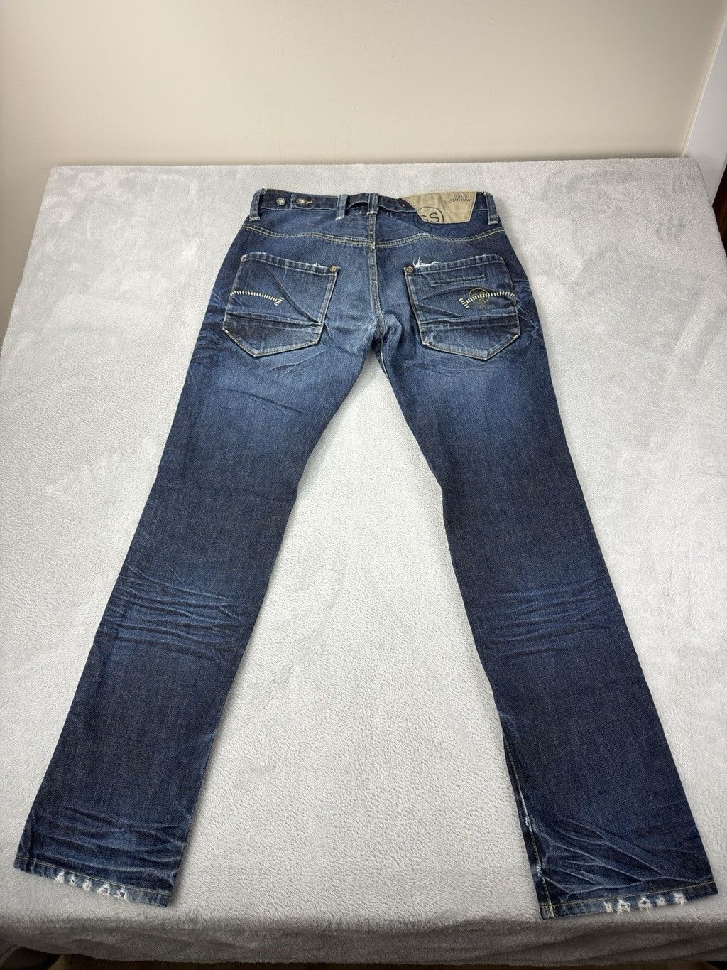 G-Star G-Star Raw Men's Size 34 W X 34 L 3301 Distressed Button Fly Size US 34 / EU 50 - 3 Thumbnail