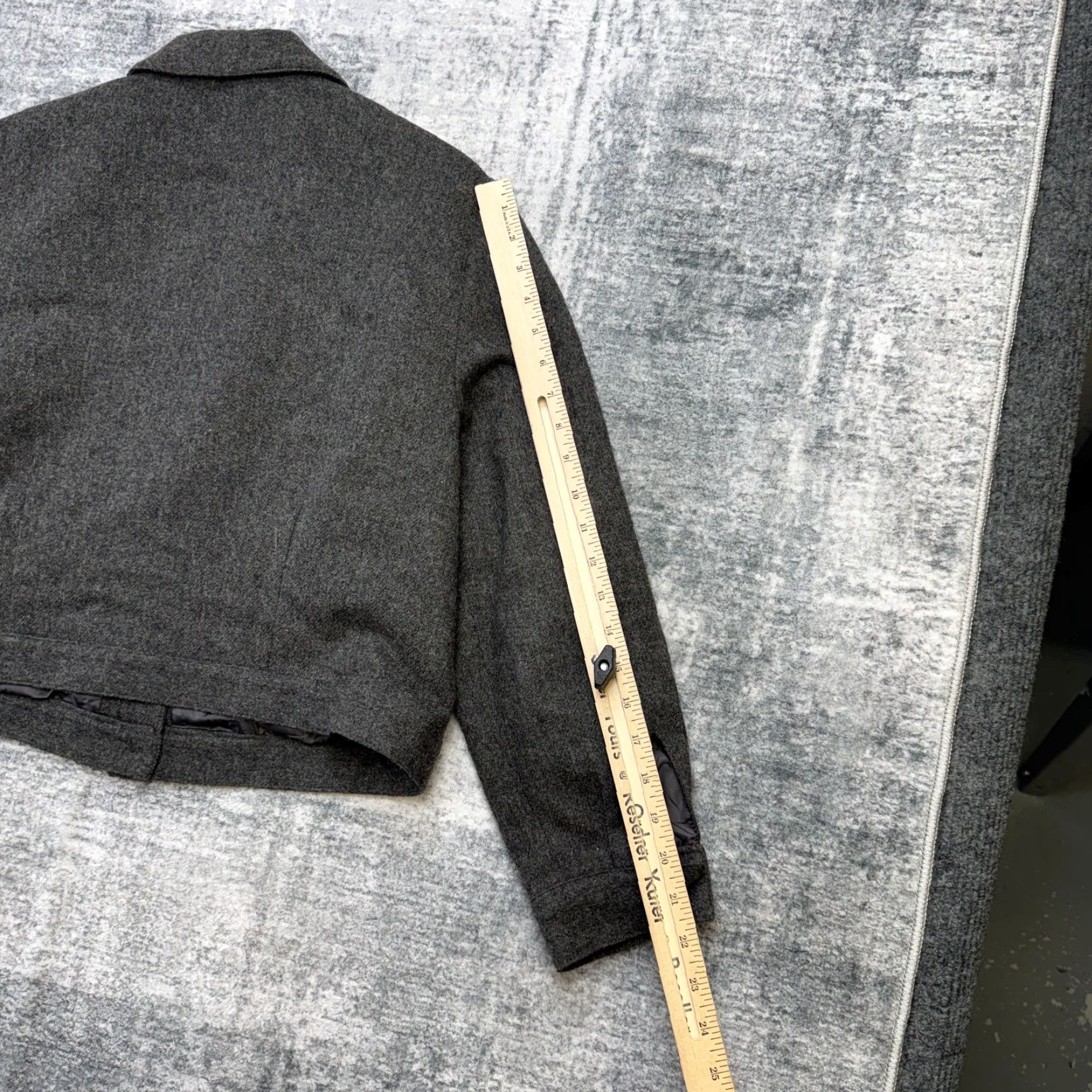 Vintage VINTAGE Bridgewater Classics Jacket Womens 12 Gray Wool Cropped Academia Heritage Bomber Jacket Size XL / US 12-14 / IT 48-50 - 7 Thumbnail