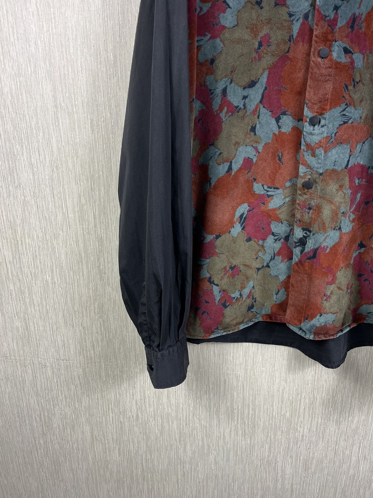 Designer × Vintage × Yashi Yamamuri Vintage Yashi Yamamuri velvet velour floral print art shirt Size US XL / EU 56 / 4 - 7 Thumbnail
