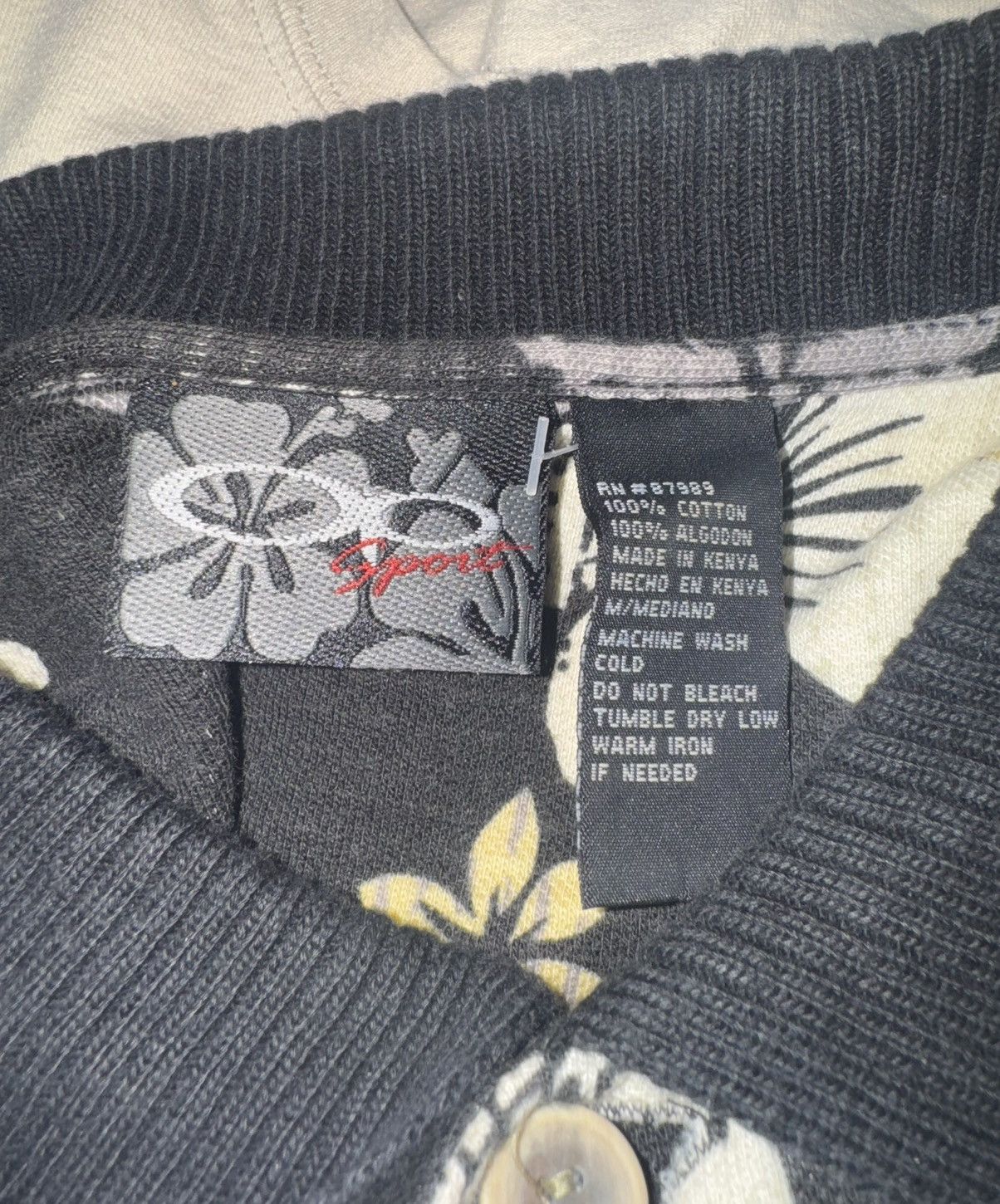 Ocean Pacific Vintage Y2K Ocean Pacific Hawaiian Waffle Knit Floral Polo Size US M / EU 48-50 / 2 - 3 Thumbnail