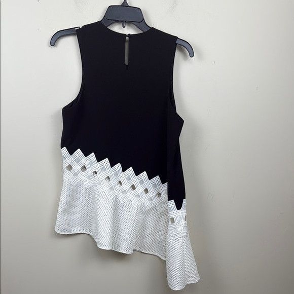 Jonathan Simkhai Jonathan Simkhai Black Sleeveless Top with white asymmetrica Size L / US 10 / IT 46 - 8 Thumbnail
