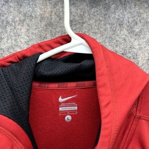 Nike Nike Sweater Hooded Full Zip Men Large Red VTG Swoosh Logo Knit Casual Size US L / EU 52-54 / 3 - 7 Thumbnail