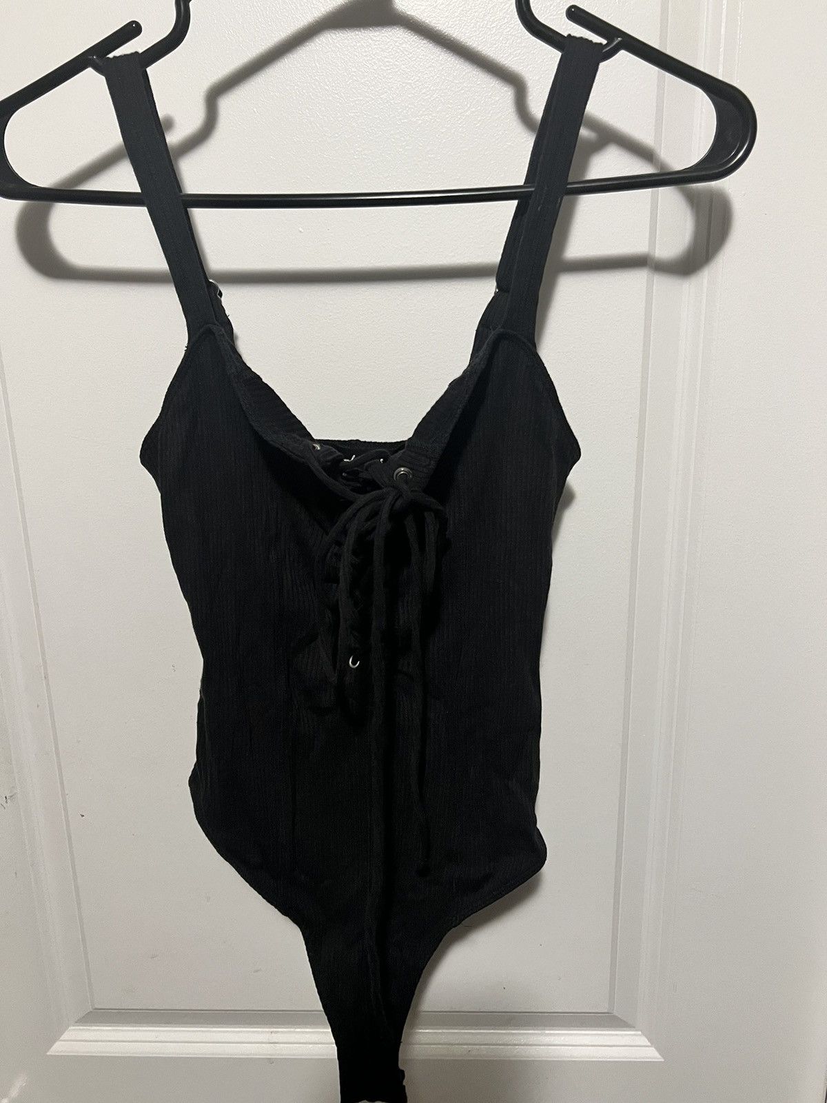 Urban Outfitters Tank top Lace up Bodysuit #lace #black Size S / US 4 / IT 40 - 1 Thumbnail