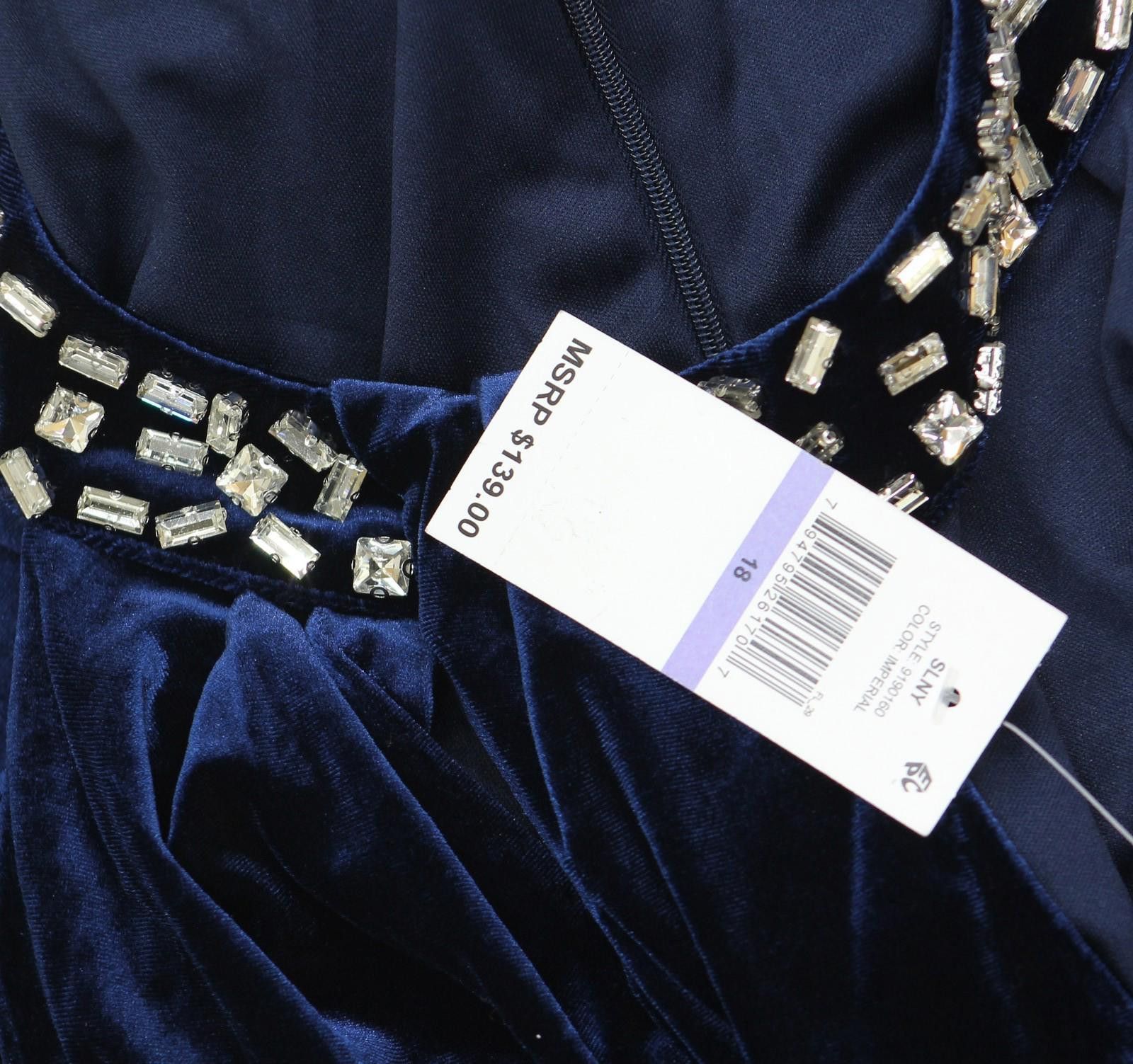 Todd Snyder Slny Velvet Cocktail Halter Dress 9190160 Imperial Blue 18 Size XXL / US 16-18 / IT 52-54 - 3 Thumbnail