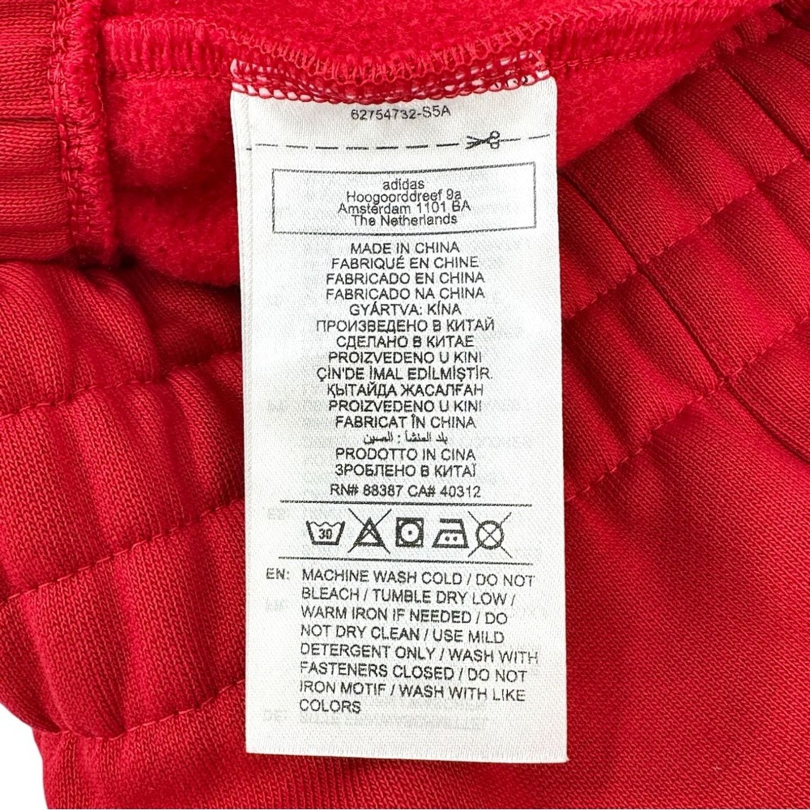 Adidas × Willy Chavarria Limited Edition Red "Paris" Loose Fit Sweat Shorts Size US 34 / EU 50 - 8 Thumbnail