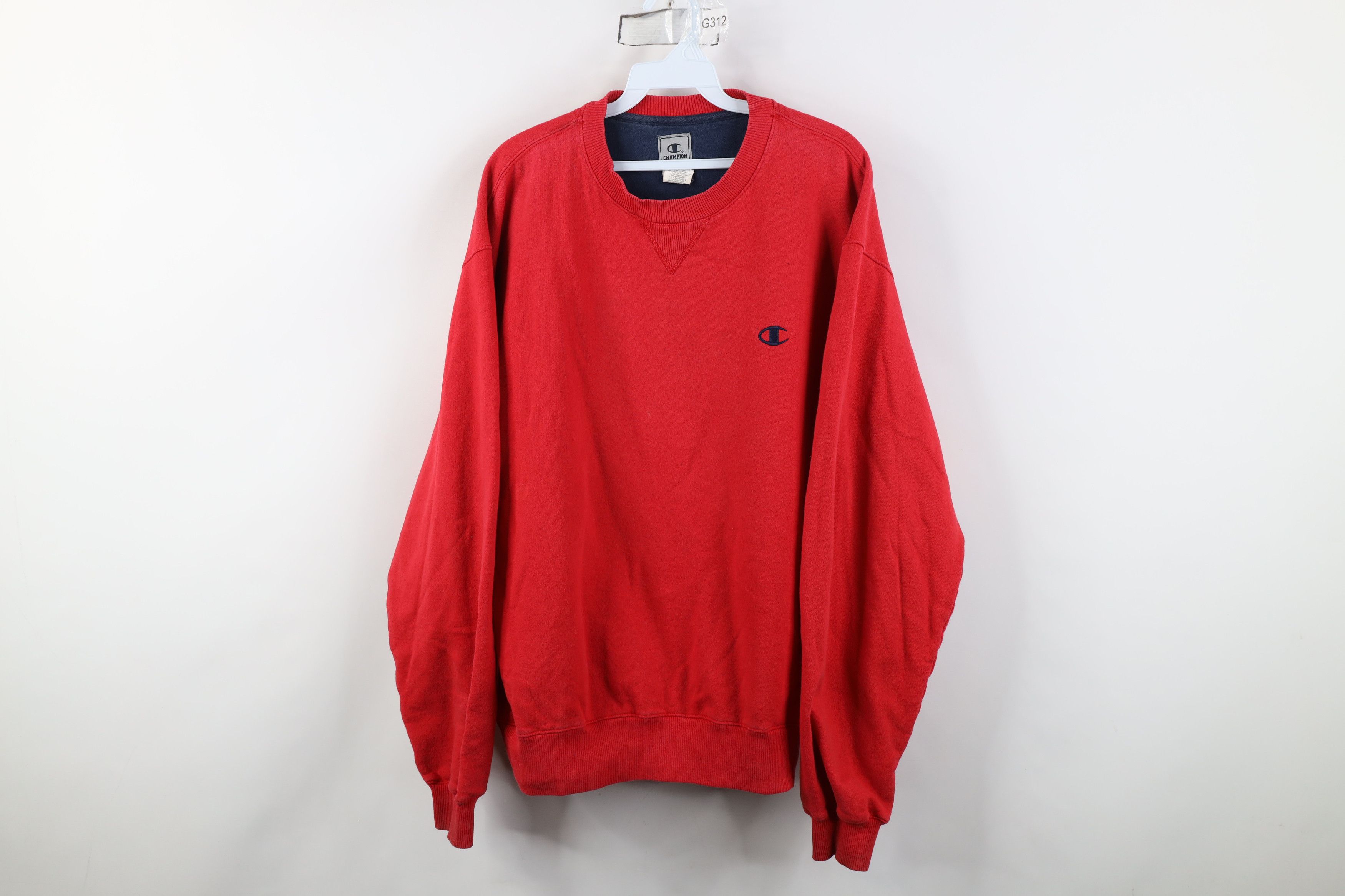 Champion Vintage 90s Y2K Champion Distressed Crewneck Sweatshirt Red Size US M / EU 48-50 / 2 - 1 Thumbnail