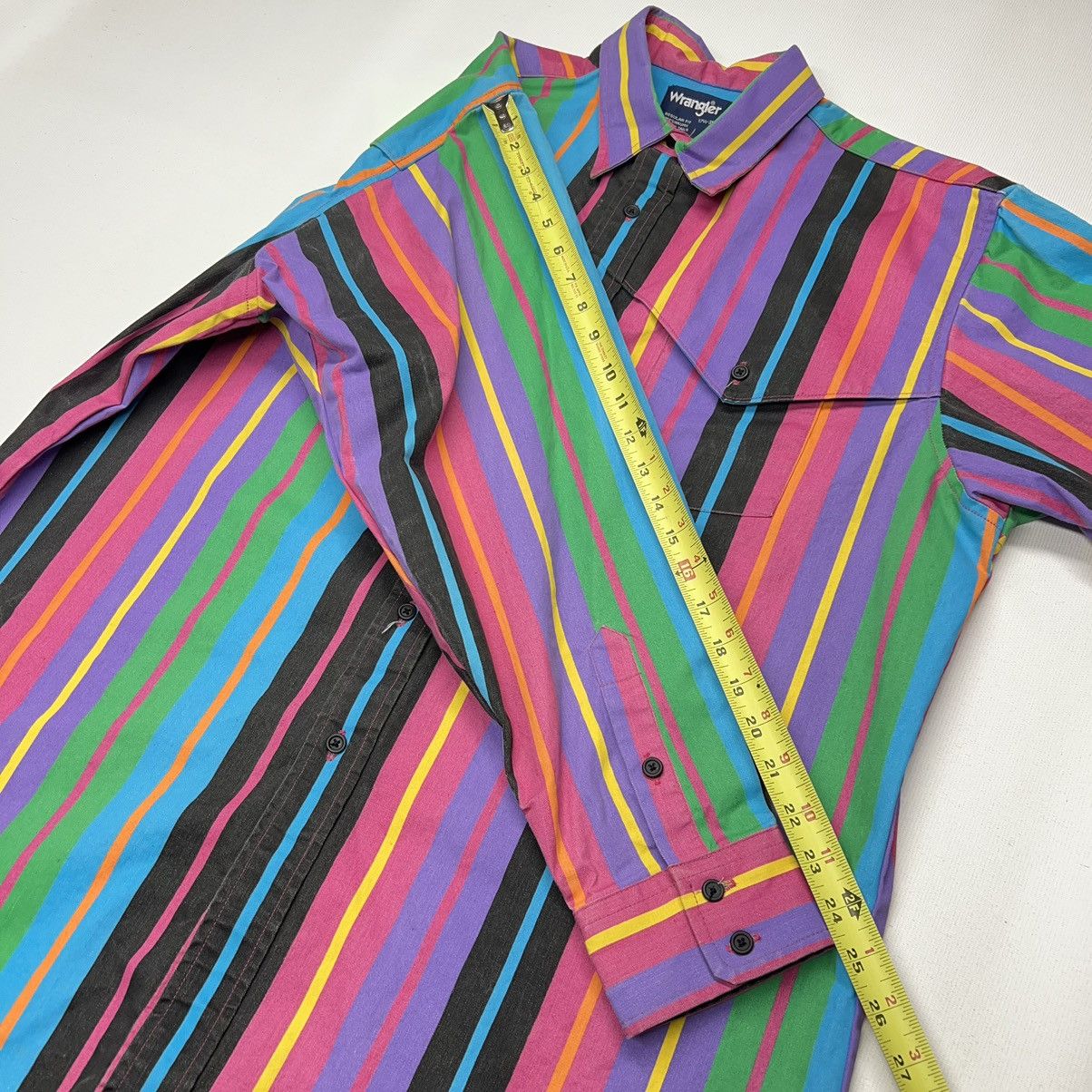 Vintage × Wrangler Wrangler Brushpopper Shirt 17.5 35 Pink Stripe Western Rodeo Size US XL / EU 56 / 4 - 17 Thumbnail
