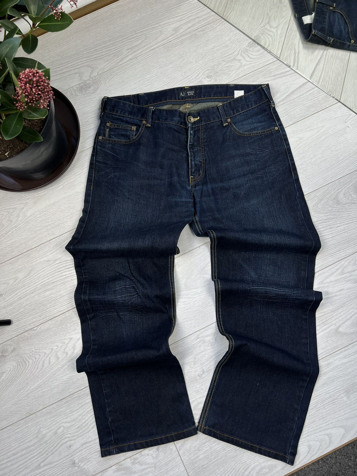 Armani × Vintage Vintage Y2K Armani Jeans Washed denim pants Size US 34 / EU 50 - 8 Thumbnail