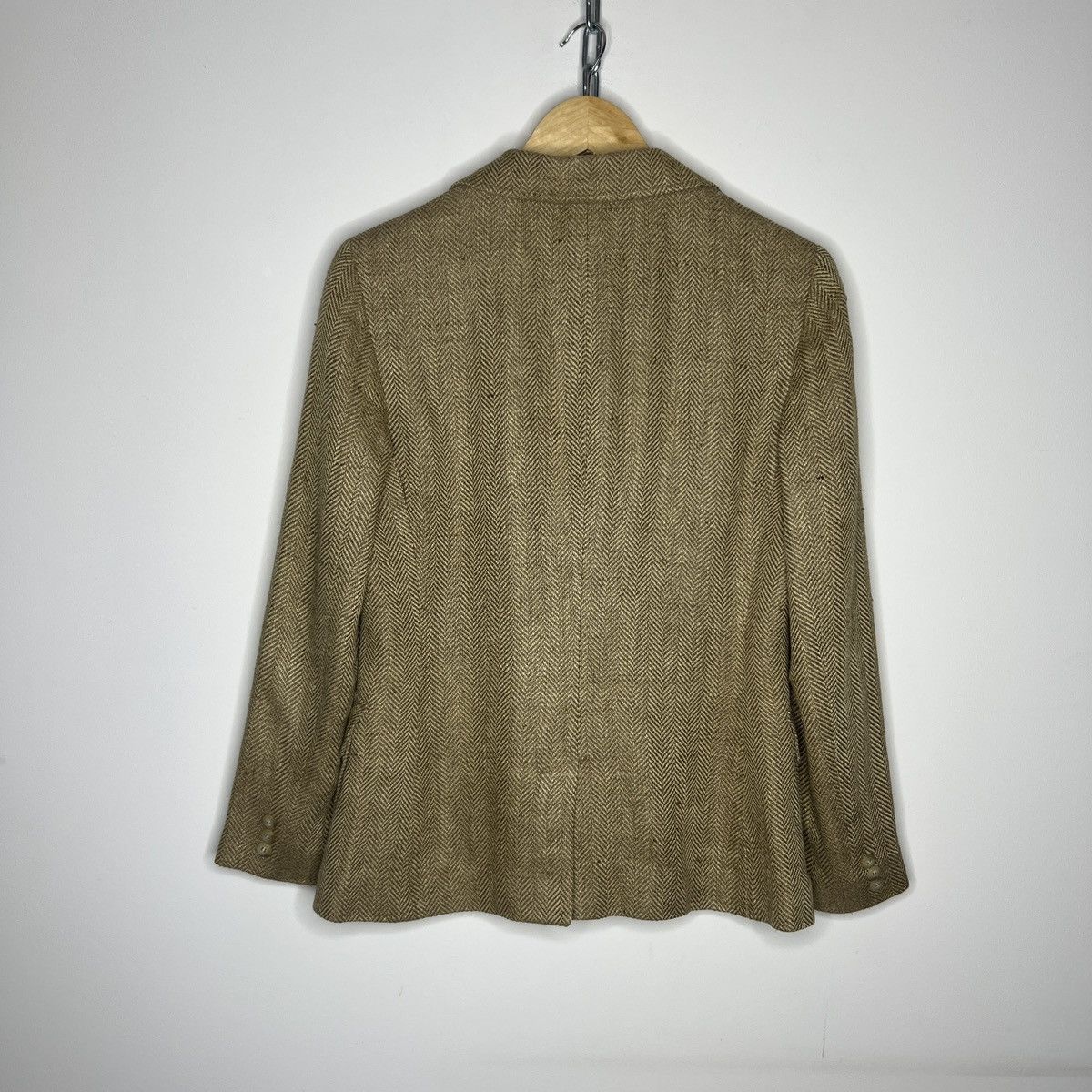 Polo Ralph Lauren × Ralph Lauren × Vintage Polo Ralph Lauren Houndstooth Tartan Tweed Silk Linen Blazer Size M / US 6-8 / IT 42-44 - 7 Thumbnail