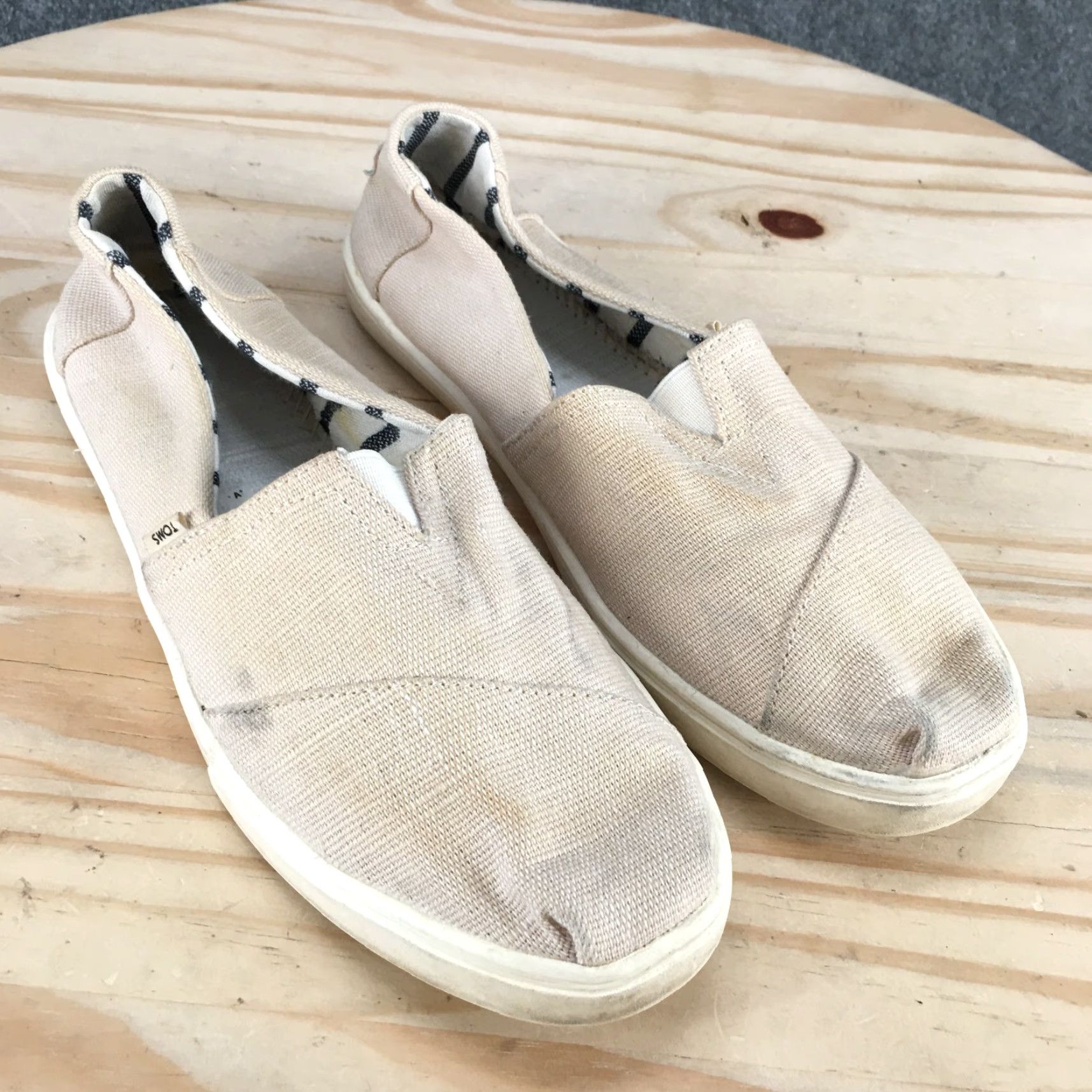 Toms TOMS Shoes Womens 8.5 Alpargatas Slip On Tan Canvas Low Top Comfort Casual Size M / US 6-8 / IT 42-44 - 3 Thumbnail