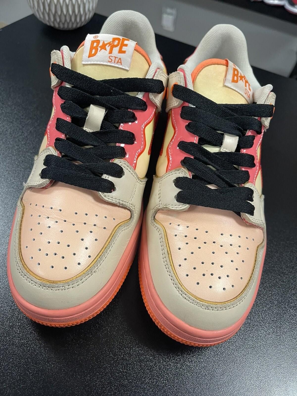 Bape Size 8 - A Bathing Ape Bapesta Orange 1130191003 Size US 8 / EU 41 - 6 Thumbnail