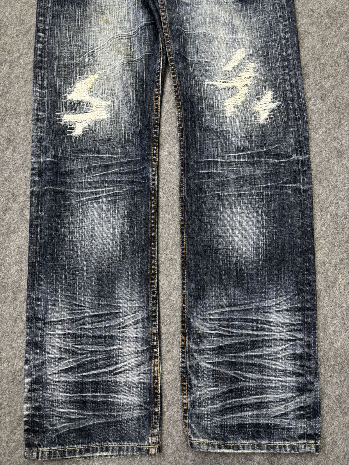 Japanese Brand 💥Insane Artisanal Sorridere Distressed Denim F782 Size US 33 - 4 Thumbnail