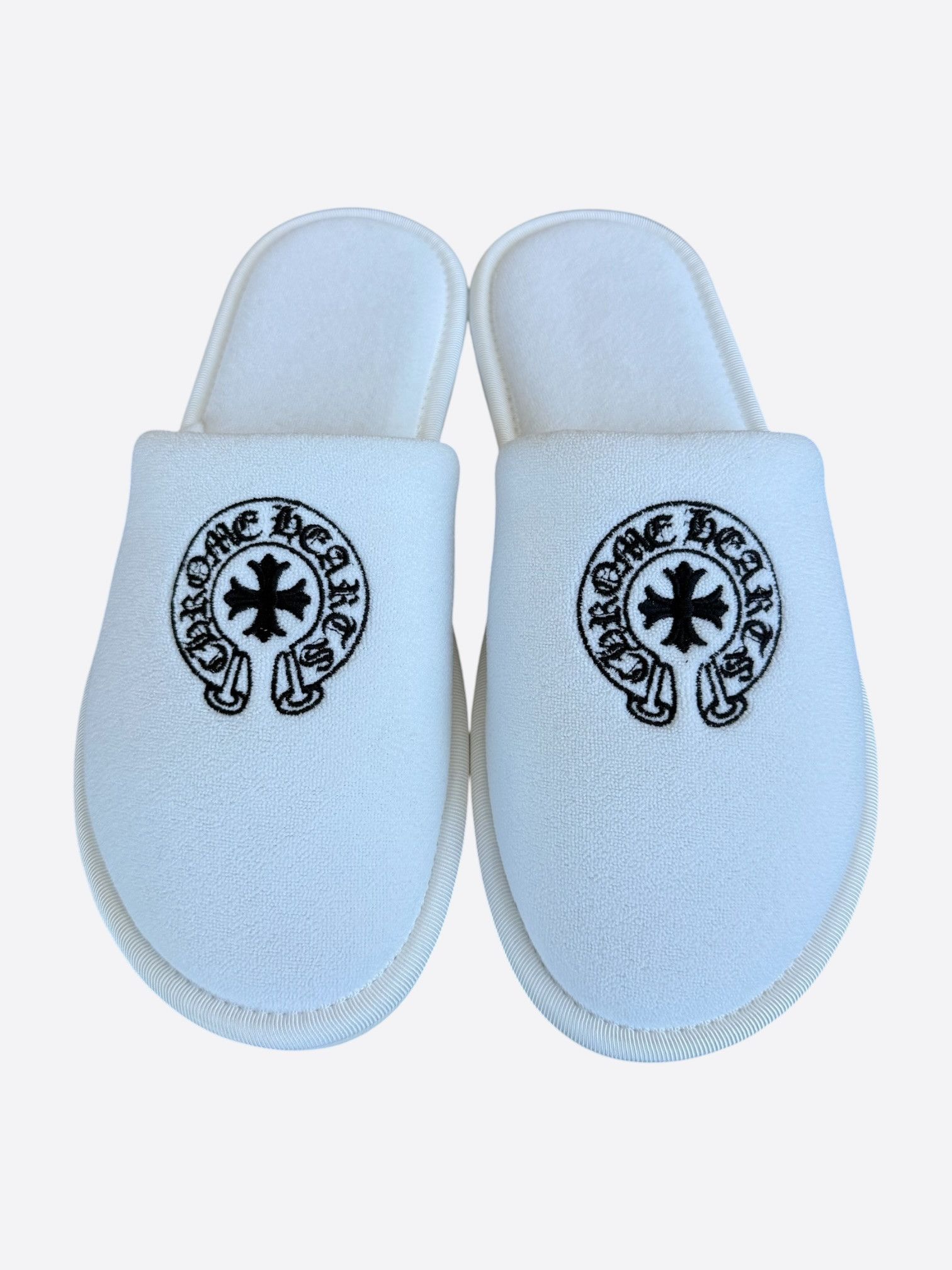 Chrome Hearts Chrome Hearts White & Black Horseshoe Logo Slippers Size US 8 / EU 41 - 1 Thumbnail