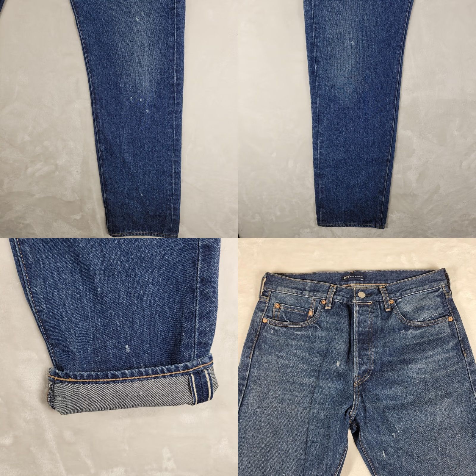 Levi's Levi's Made & Crafted 501 Jeans Men's 32x32 Blue Selvedge Denim LMC Straight Sample Size US 32 / EU 48 - 8 Thumbnail