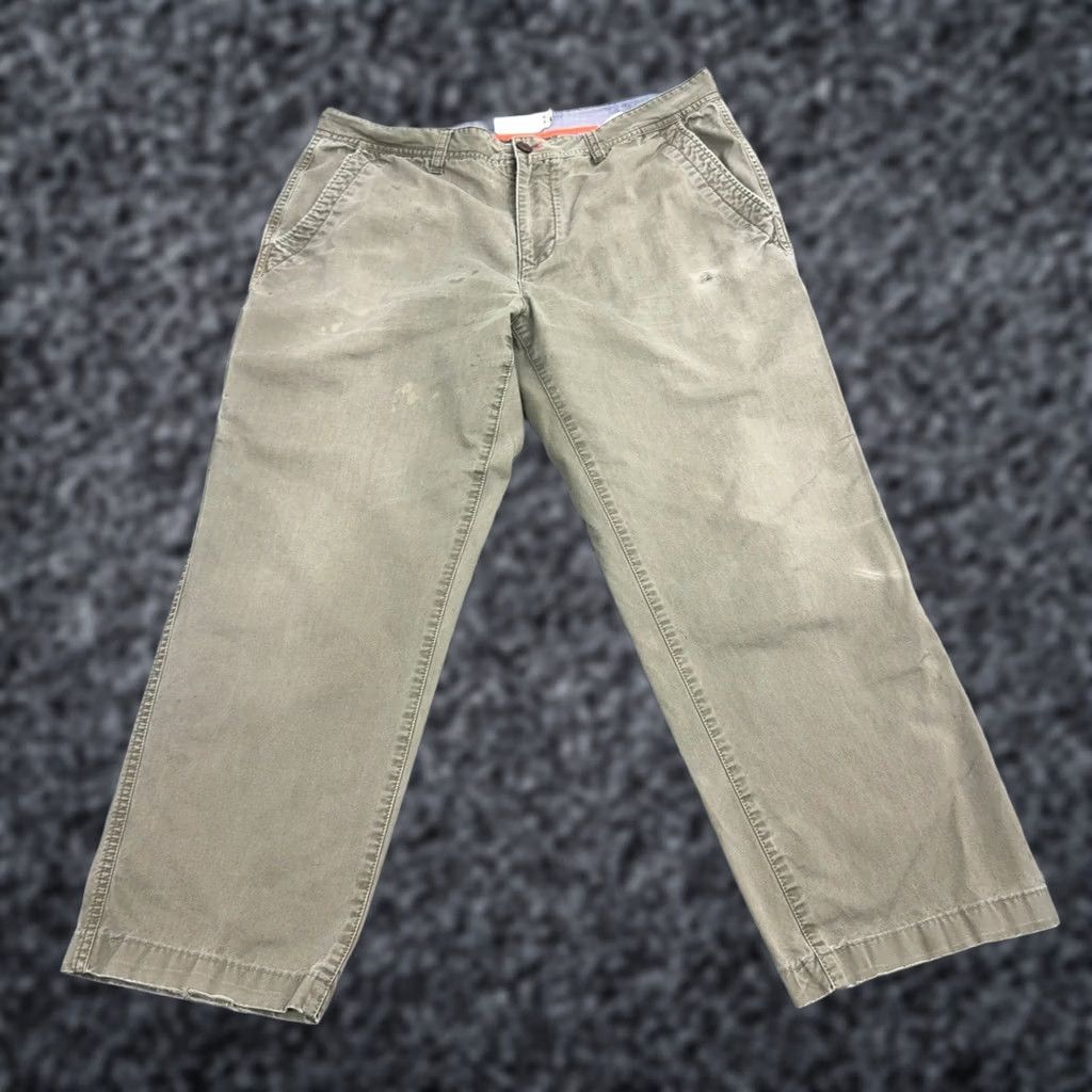 Weatherproof Weatherproof Pants Mens 34 Green Cotton Chino Workwear Casual Distressed Style Size US 35 - 1 Thumbnail