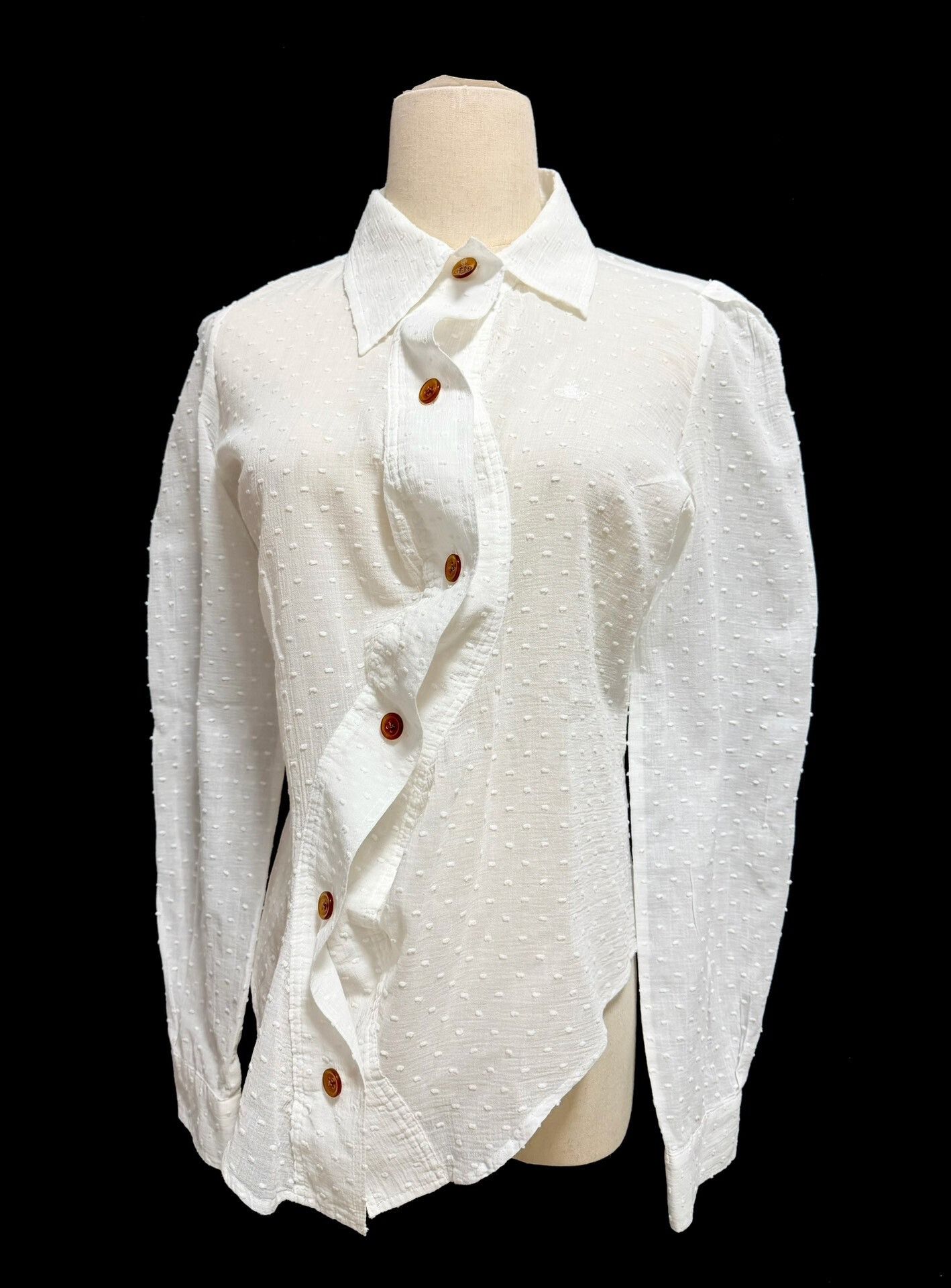 Vivienne Westwood Vivienne Westwood White Irregular Cotton Shirt Size M / US 6-8 / IT 42-44 - 1 Thumbnail