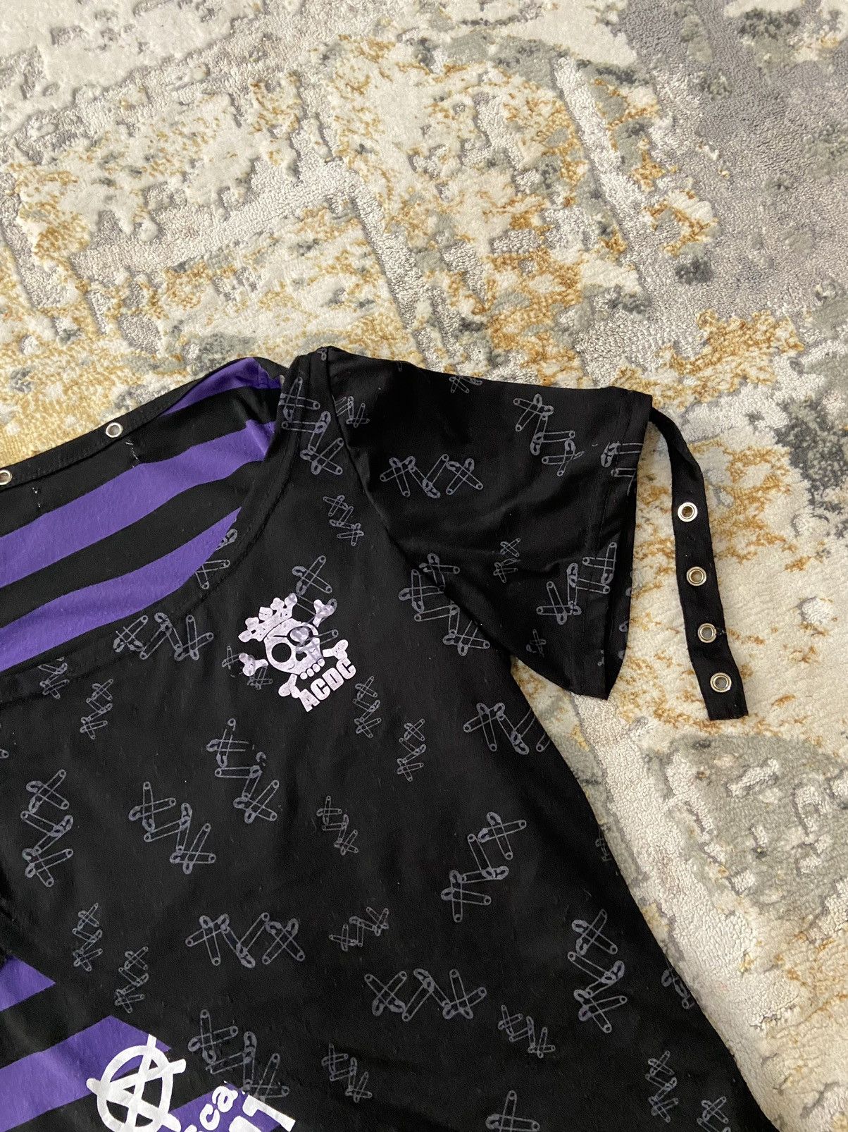 AC/DC × If Six Was Nine × Japanese Brand PUNK GOTHIC HORIZONTAL STRIPED SHIRT Size S / US 4 / IT 40 - 10 Thumbnail