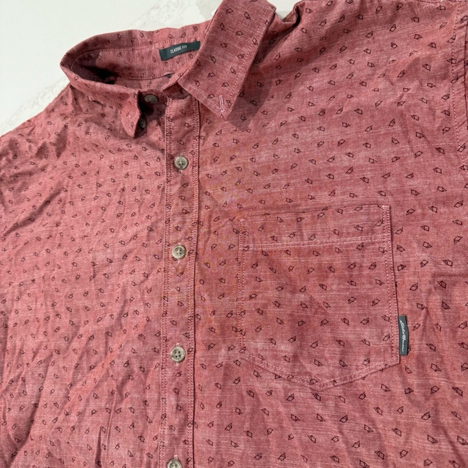 Eddie Bauer Eddie Bauer Short Sleeve ButtonUp Shirt Mens TXL Classic Fit Size US XL / EU 56 / 4 - 3 Thumbnail