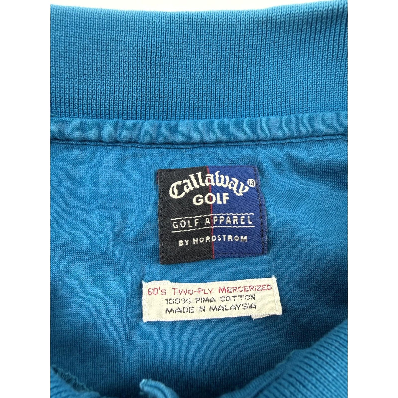 Callaway VTG Callaway Golf Polo Shirt Mens M Blue Pima Cotton Pocket Single Stitch Short Sleeve Breathable Jersey Embroidered Logo Golf Shirt Mens Size US M / EU 48-50 / 2 - 2 Thumbnail