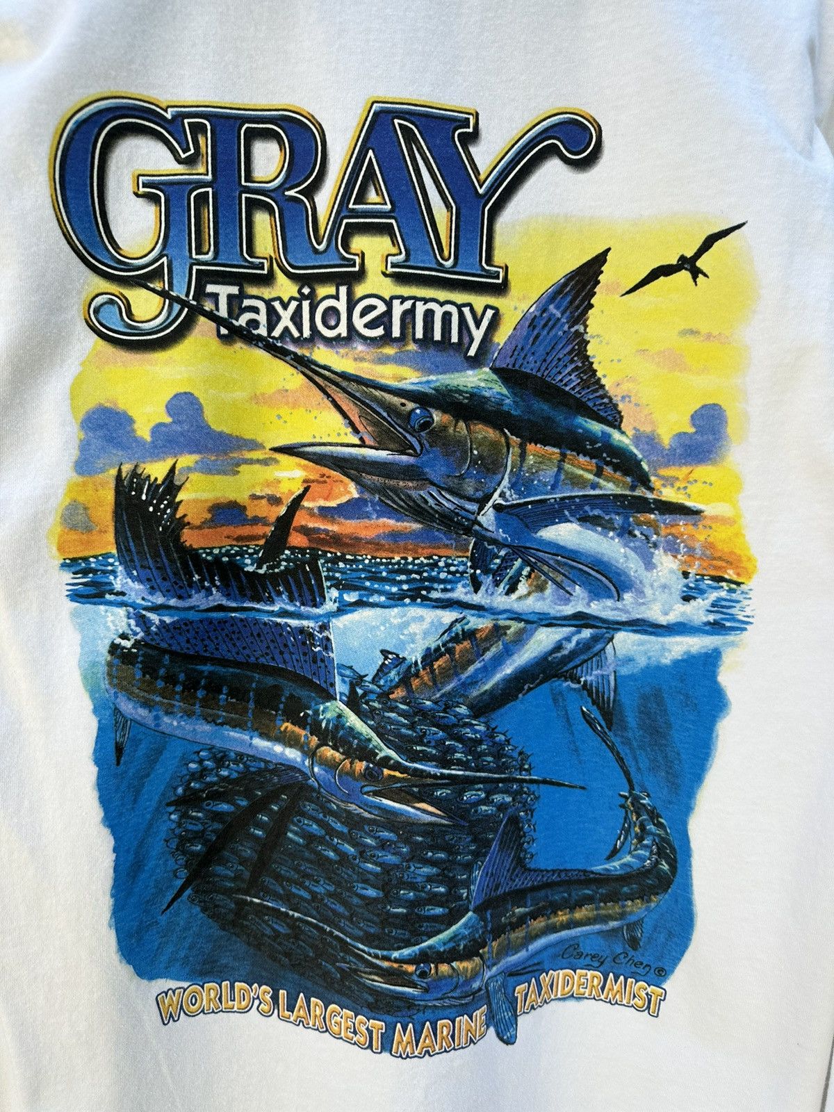 Vintage Vintage Gray Taxidermy Overprint Longsleeve Tshirt A98 Size US M / EU 48-50 / 2 - 2 Thumbnail