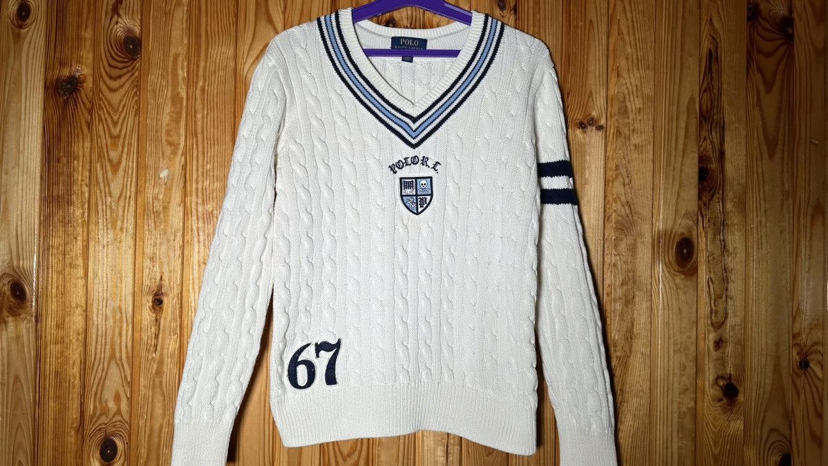 Polo Ralph Lauren × RLX Ralph Lauren × Ralph Lauren POLO RALPH LAUREN Kids BOYS CREAM KNIT CRICKET CARDIGAN🔥🔥 Size US XS / EU 42 / 0 - 7 Thumbnail