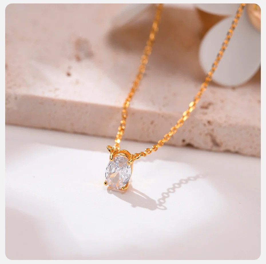 Other Dainity Waterdrop Oval Cubic Zirconia Stone Necklace Size ONE SIZE - 1 Thumbnail