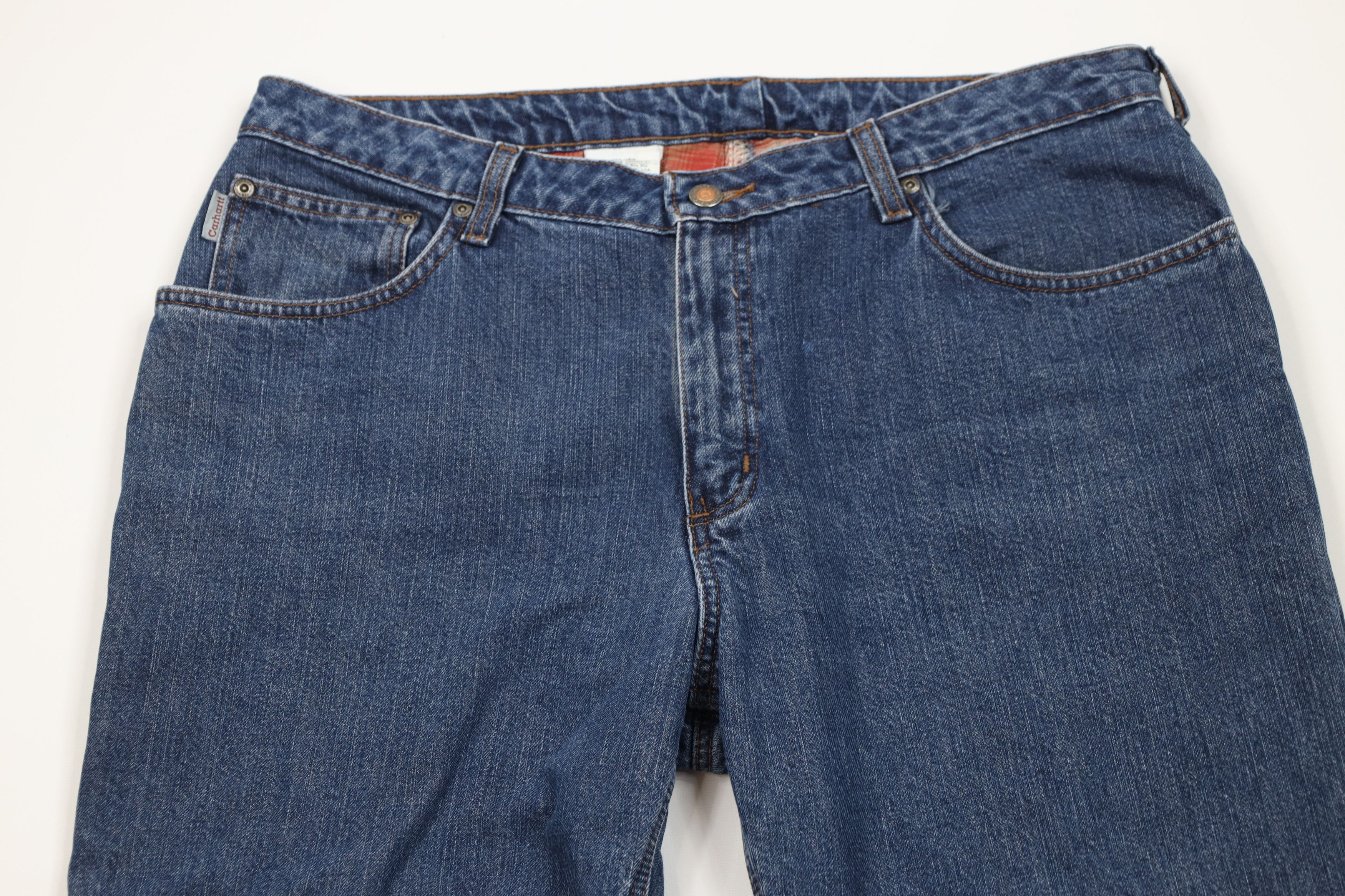 Carhartt Vintage Y2K Carhartt Lined Wide Leg Dungaree Jeans Blue Size 38" / US 16 / IT 52 - 3 Thumbnail