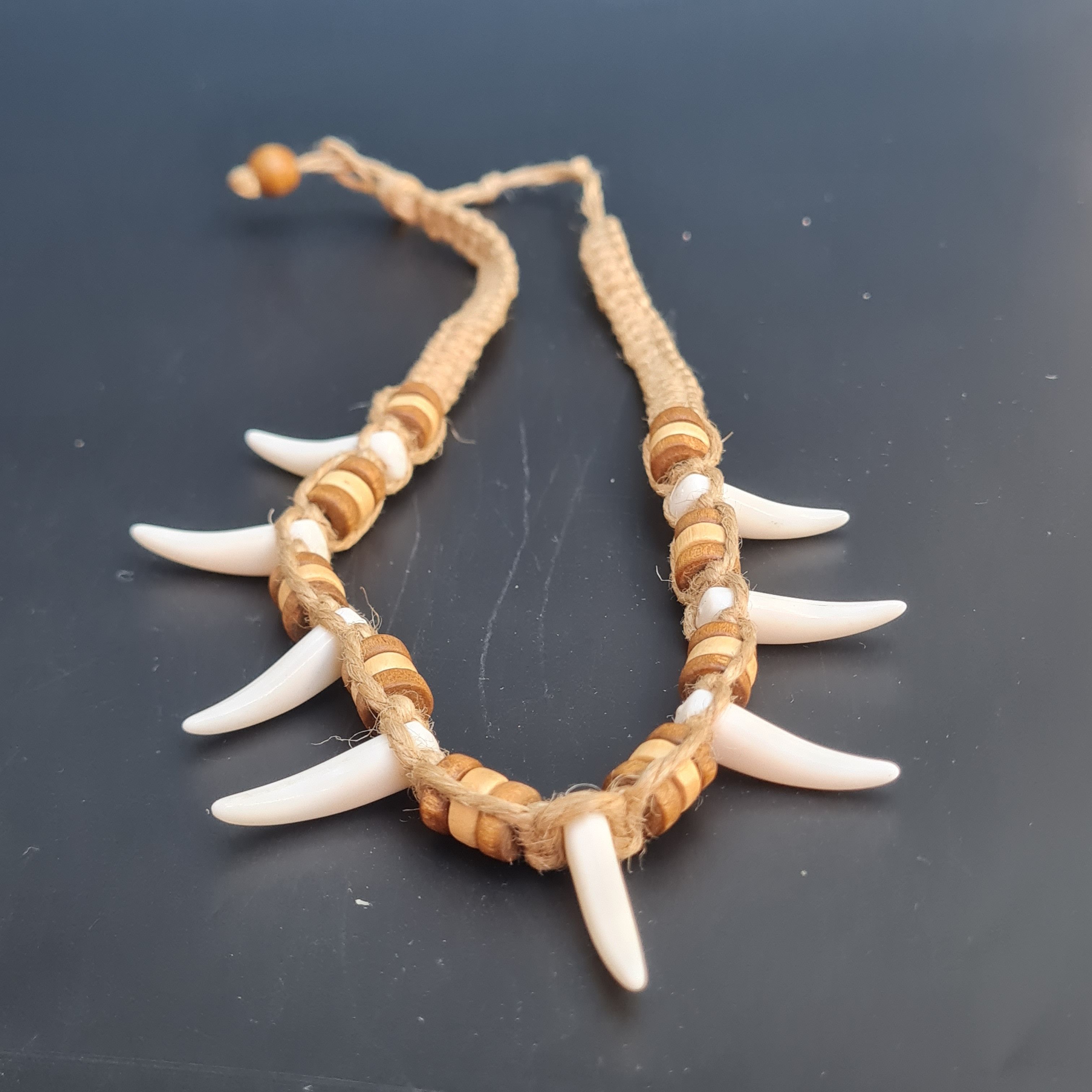 Jewelry × Vintage Tribal Style Beaded With Tooth Necklace | Grailed