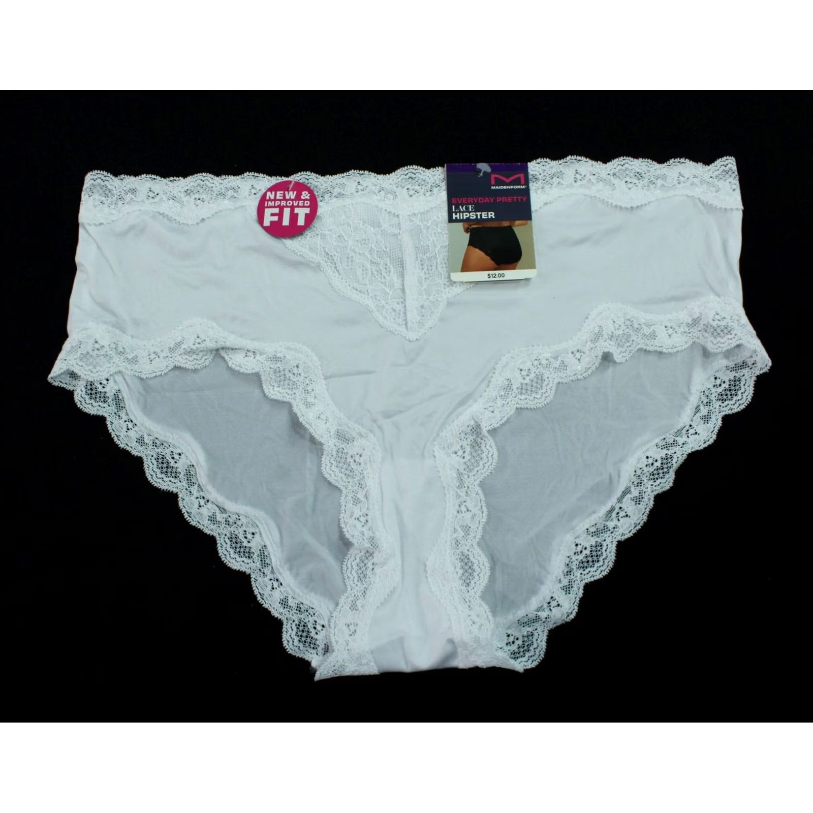 Vintage Maidenform Women's Lace & Soft Microfiber Cheeky Hipster DH3 White 2XL NWT Size ONE SIZE - 2 Thumbnail