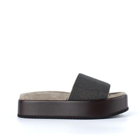 image of Brunello Cucinelli O1W1Db10524 Slippers In Brown, Women's (Size 11)